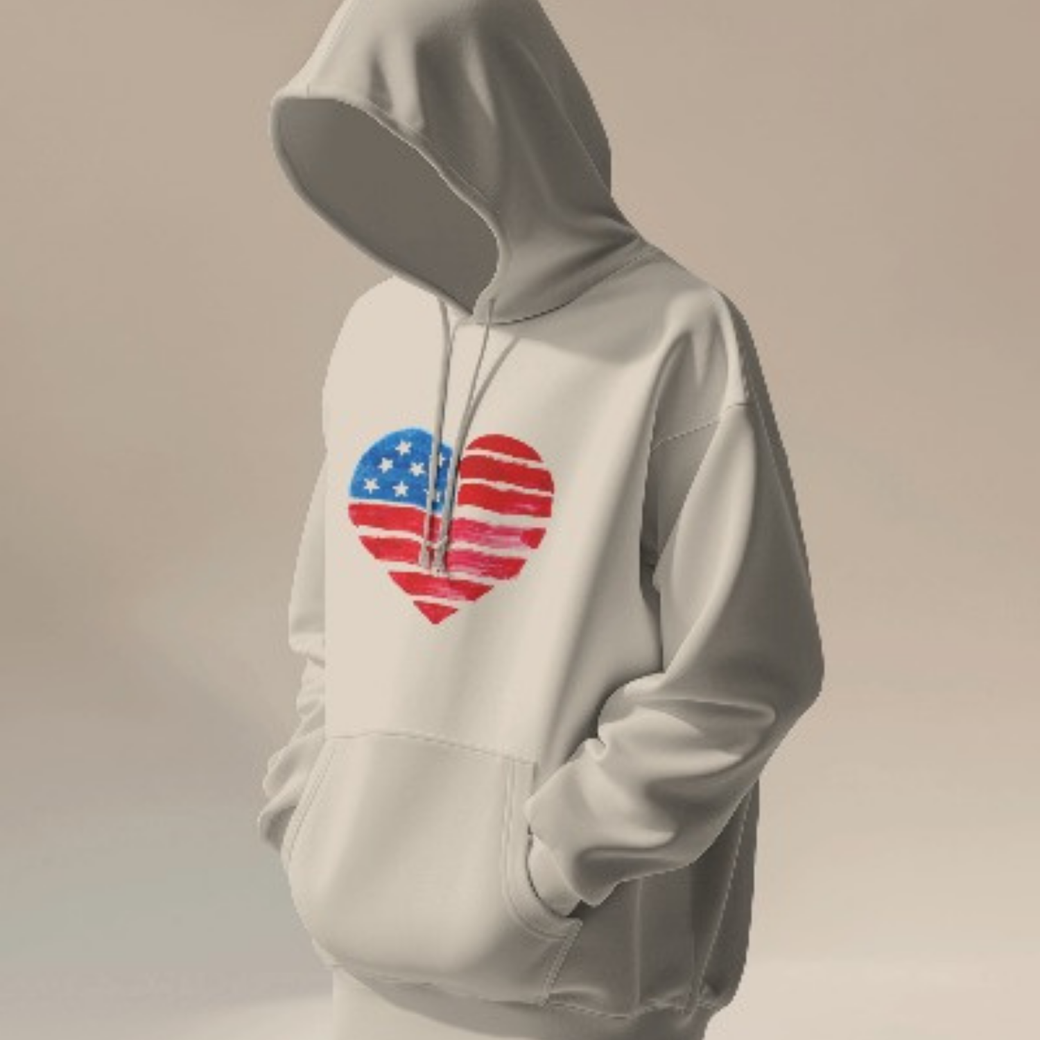 USA Heart Design classic fit Hoodie for women