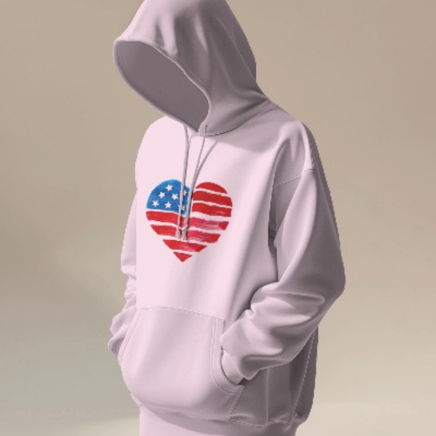 USA Heart Design classic fit Hoodie for women