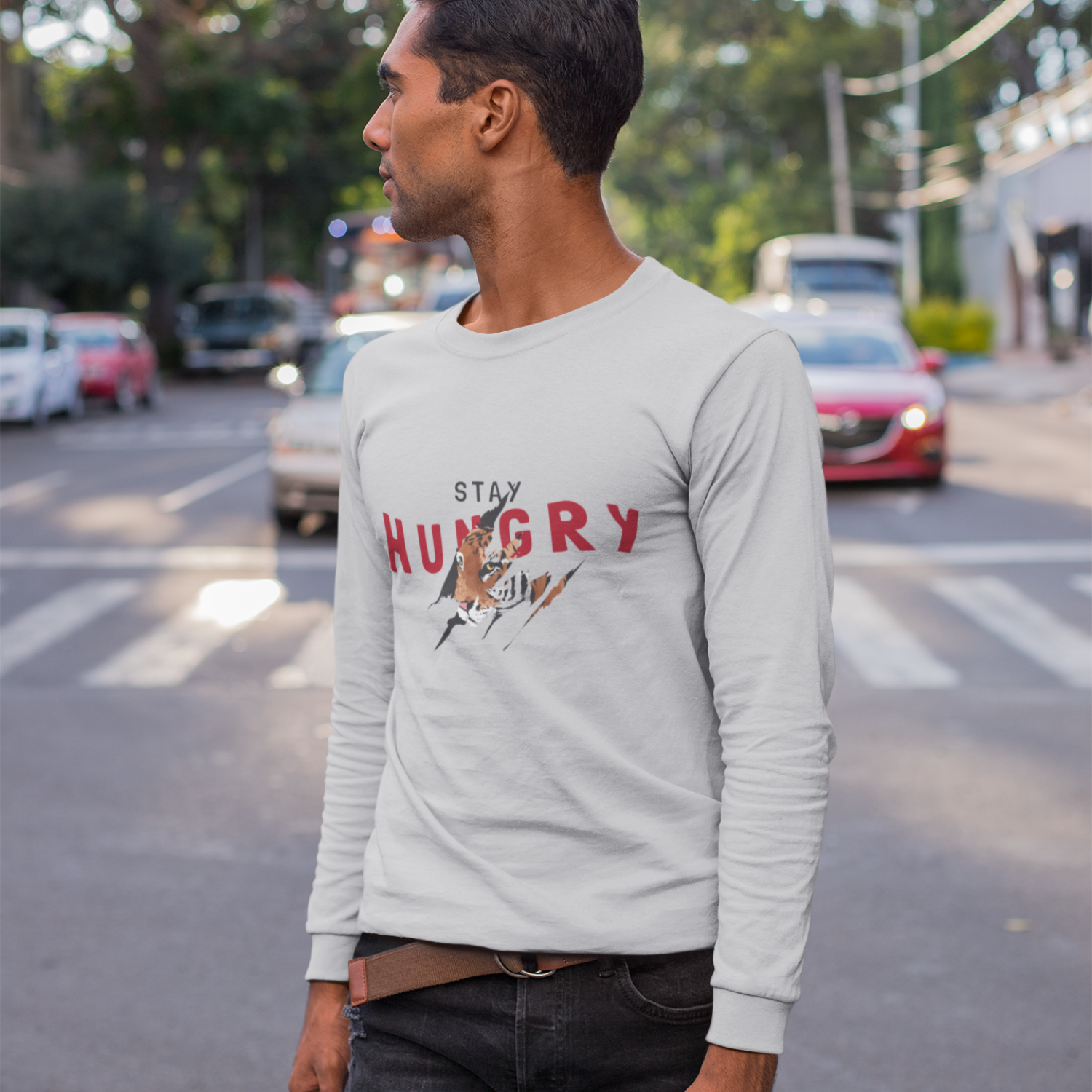 Men Ultra Cotton Long Sleeve sreetwear Tee