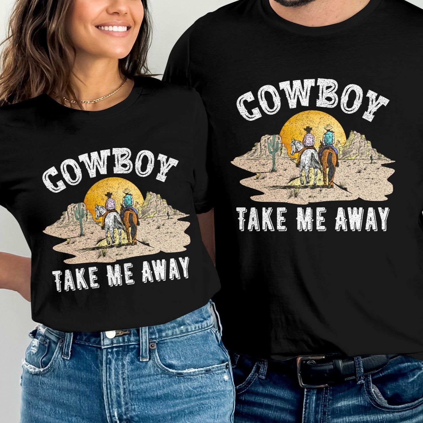 Cowboy Unisex Short Sleeve round neck T-Shirt