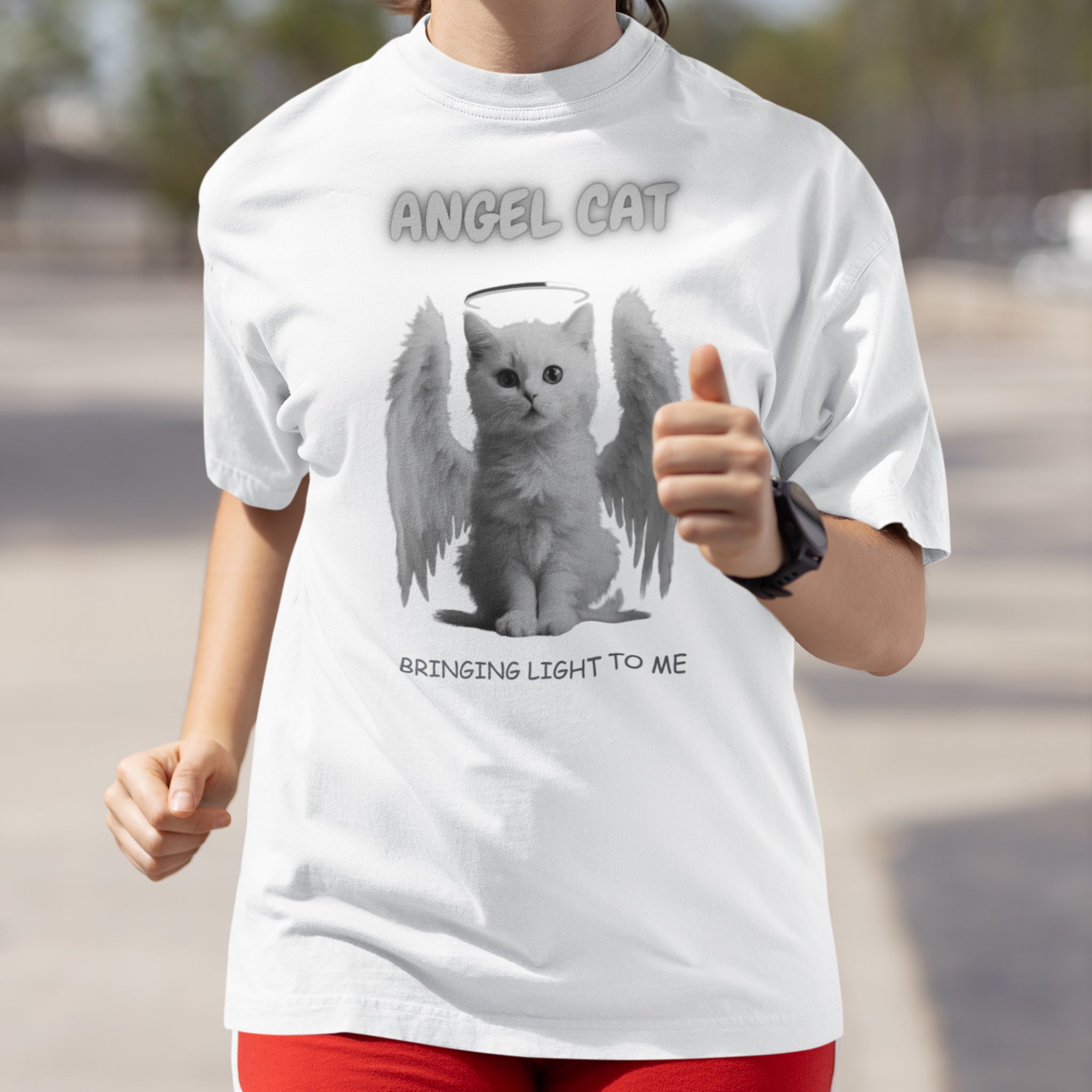 Cute cat Unisex oversized roundneck T-shirt