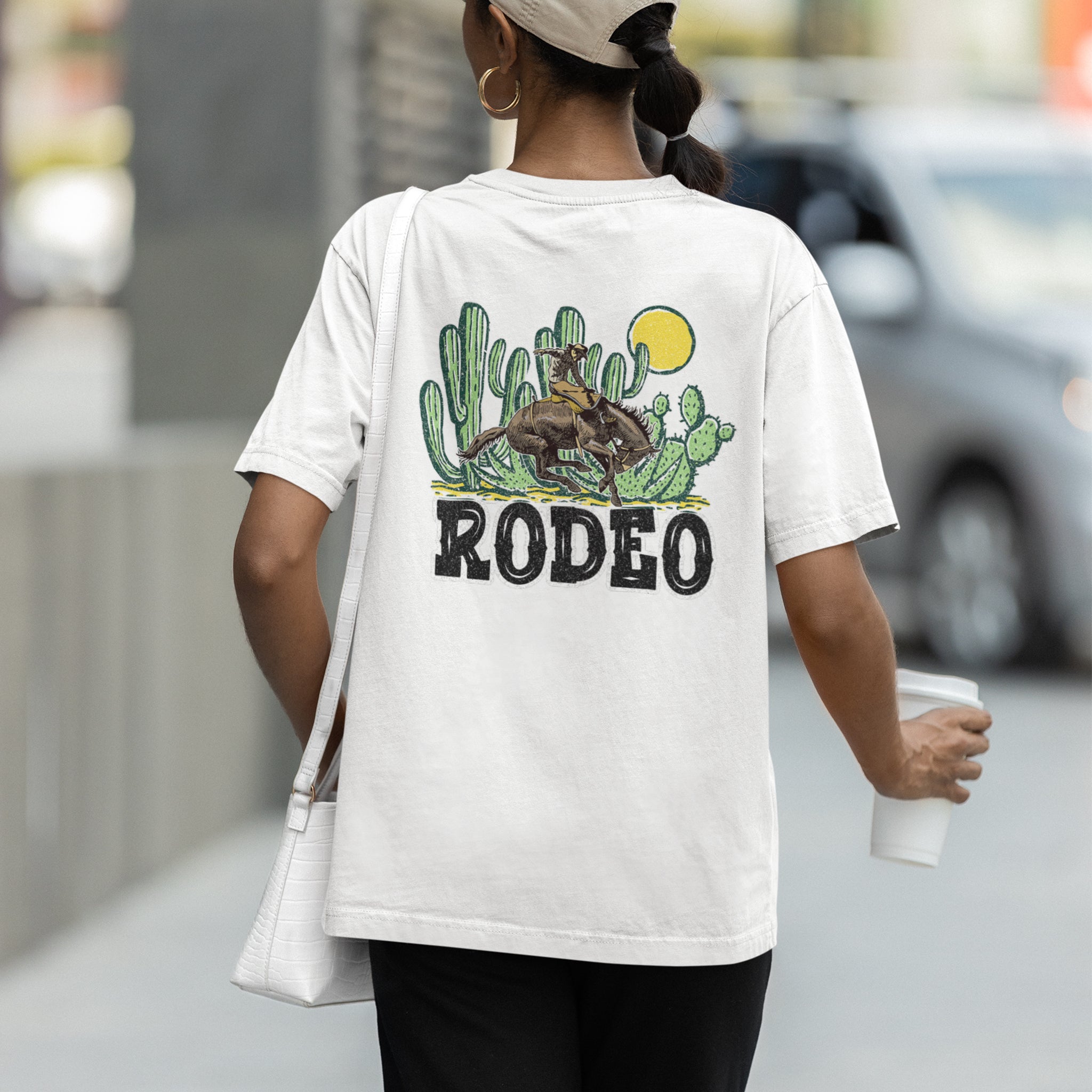 Rodeo oversized only backprint round neck T-shirt unisex