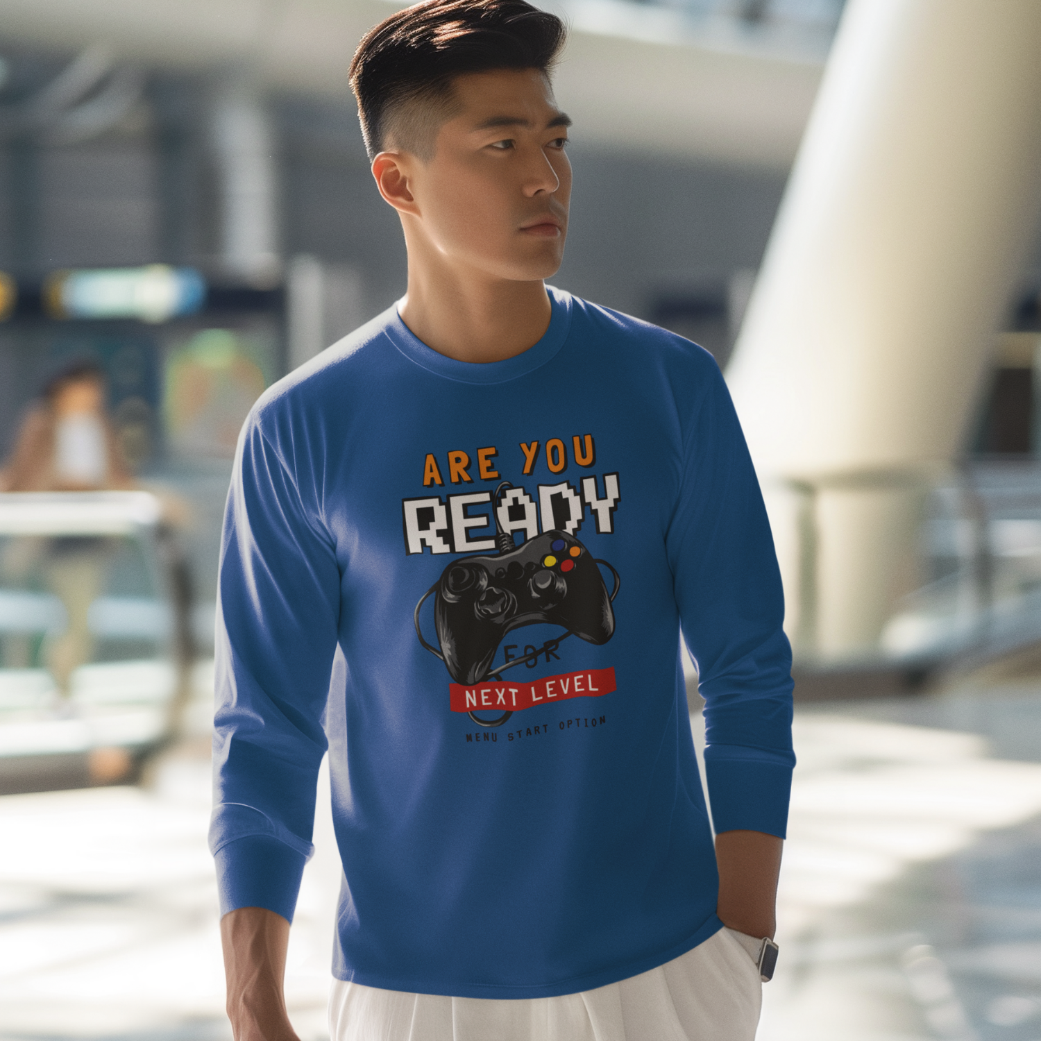 Men Ultra Cotton Long Sleeve classic fit round neck streetwear T-shirt