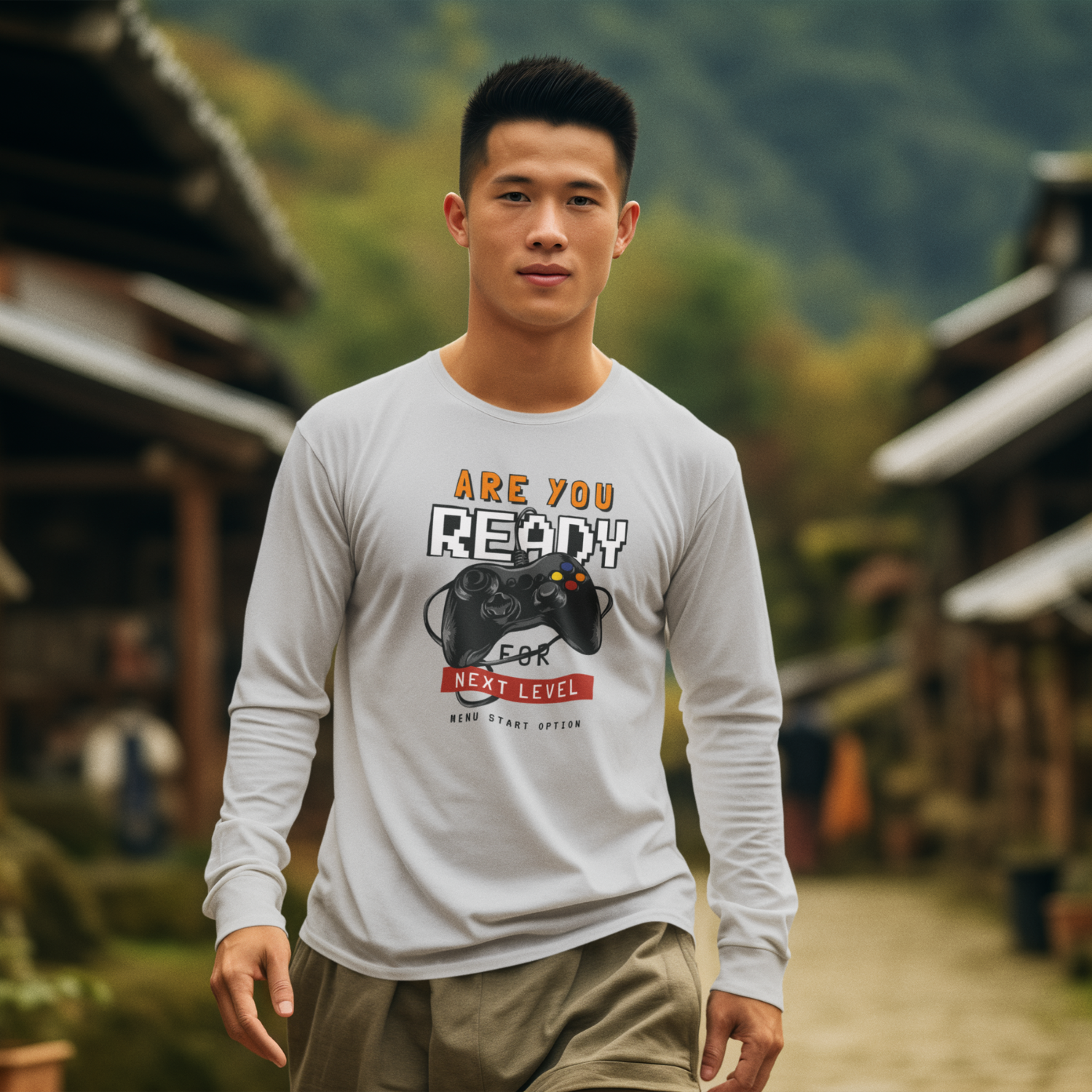 Men Ultra Cotton Long Sleeve classic fit round neck streetwear T-shirt