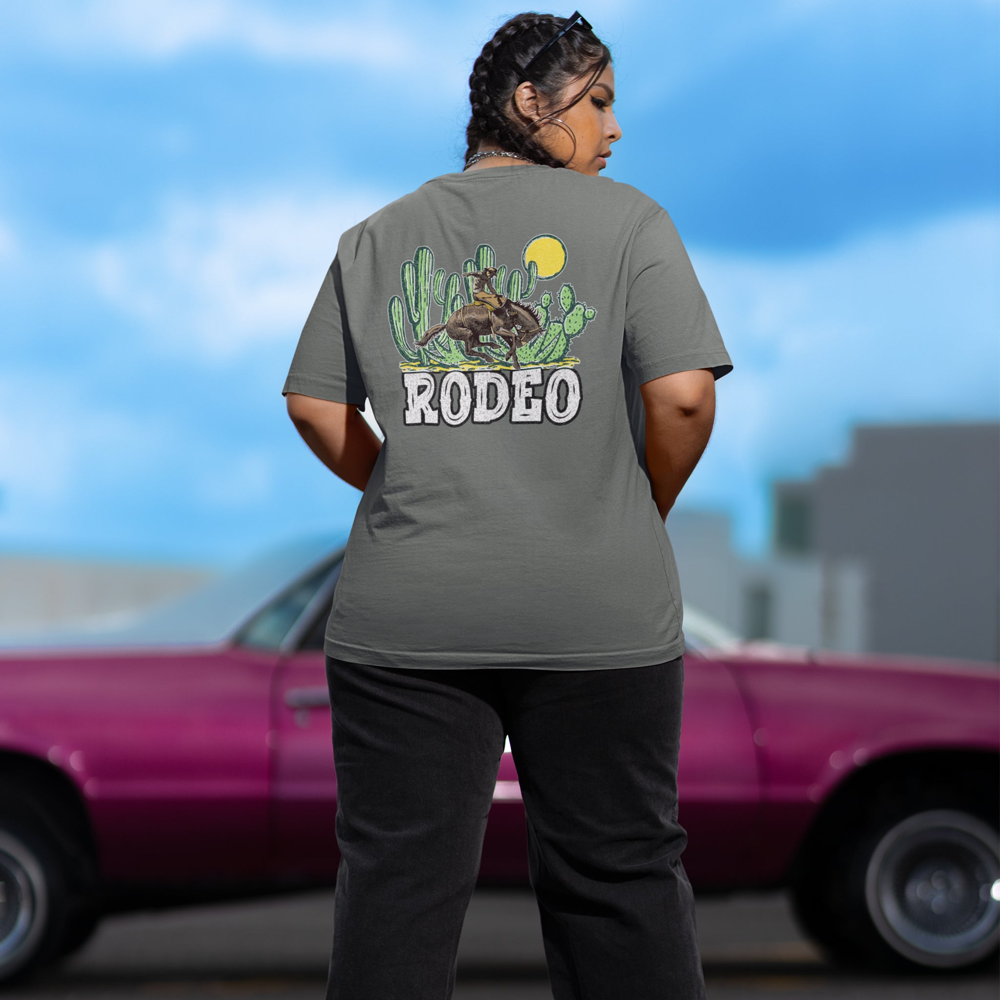 Rodeo oversized only backprint round neck T-shirt unisex