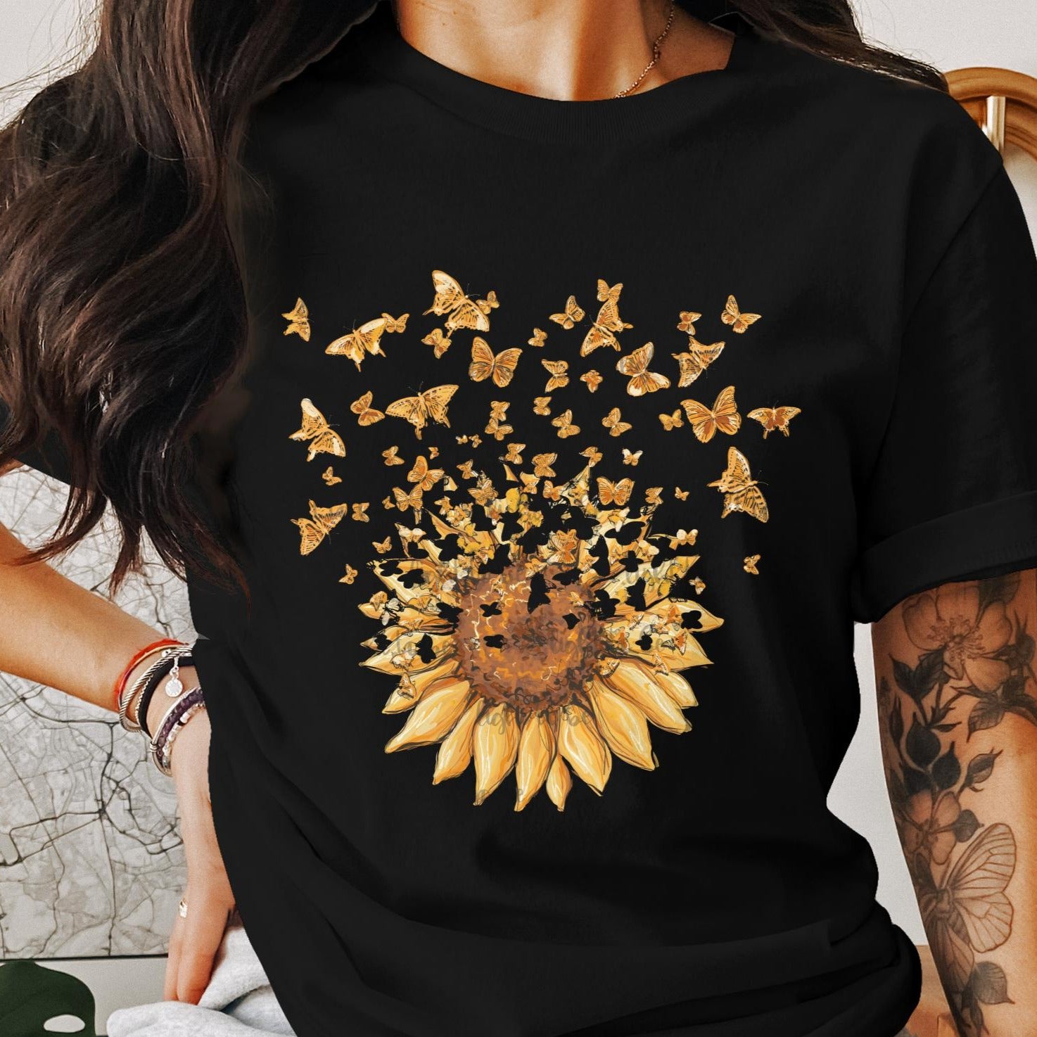 Sunflower Printed roundneck short sleeve unisex T-shirt