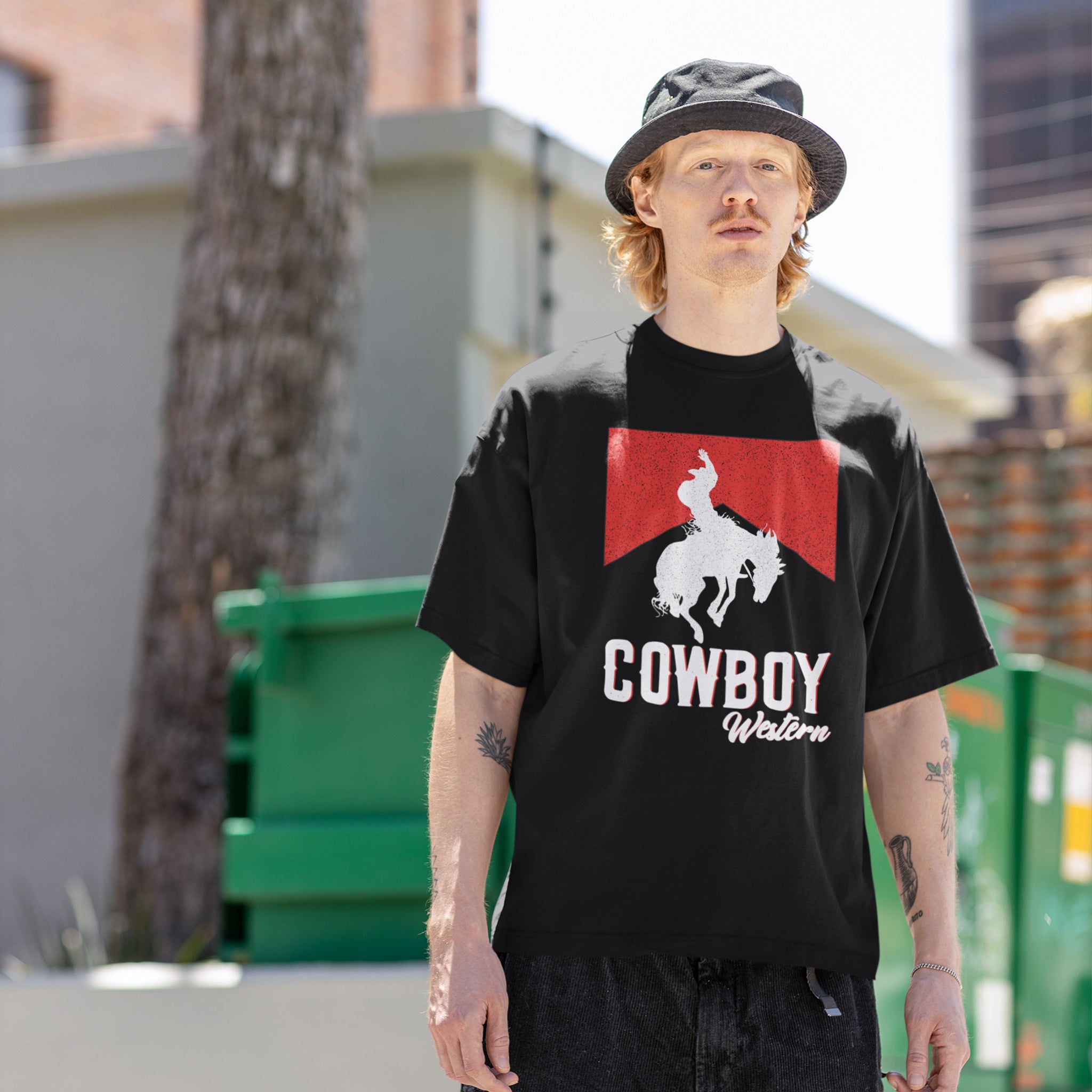 COW BOY roundneck Oversized T-shirt for men women