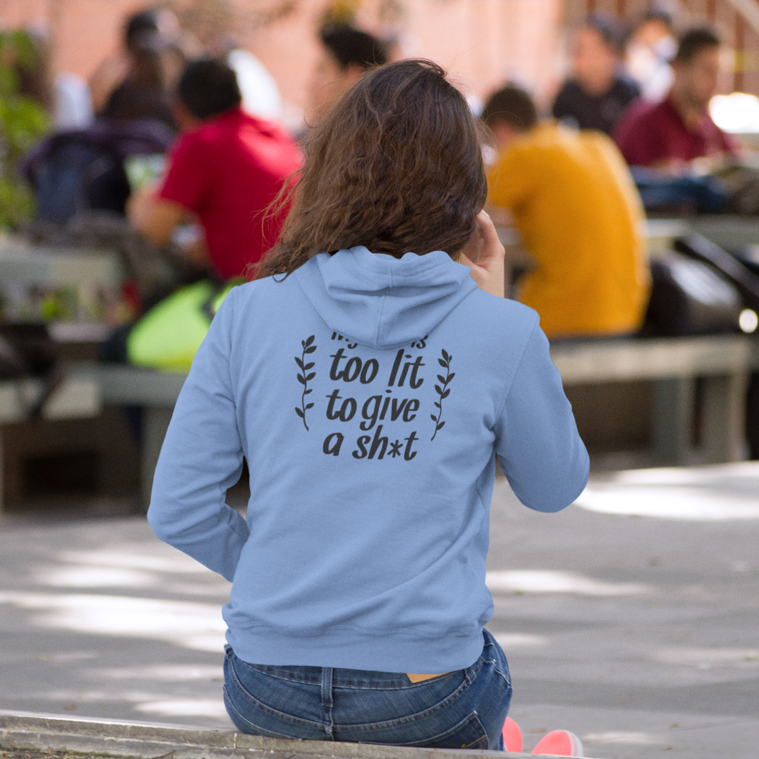 Sarcasm text back print women classic fit Hoodie