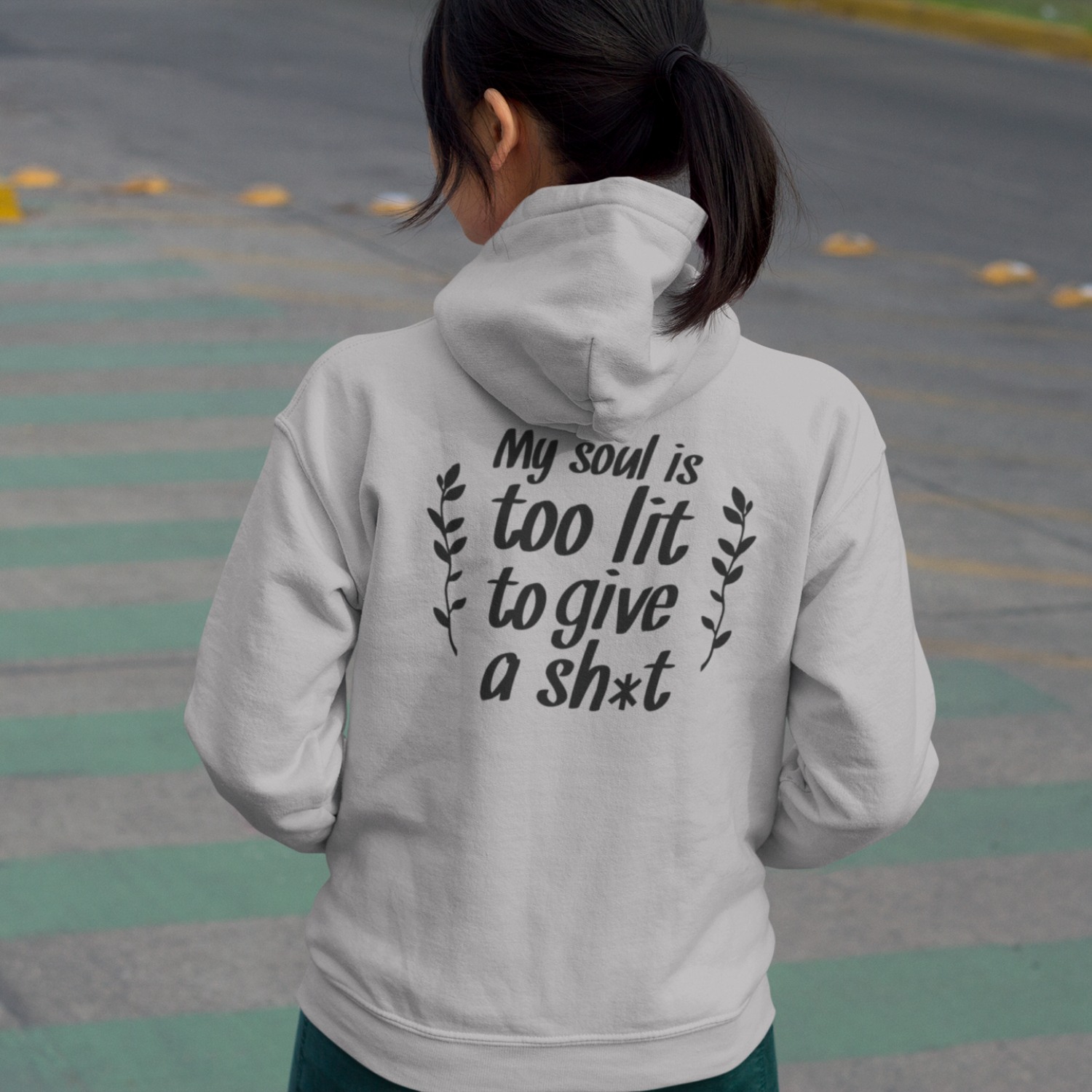 Sarcasm text back print women classic fit Hoodie