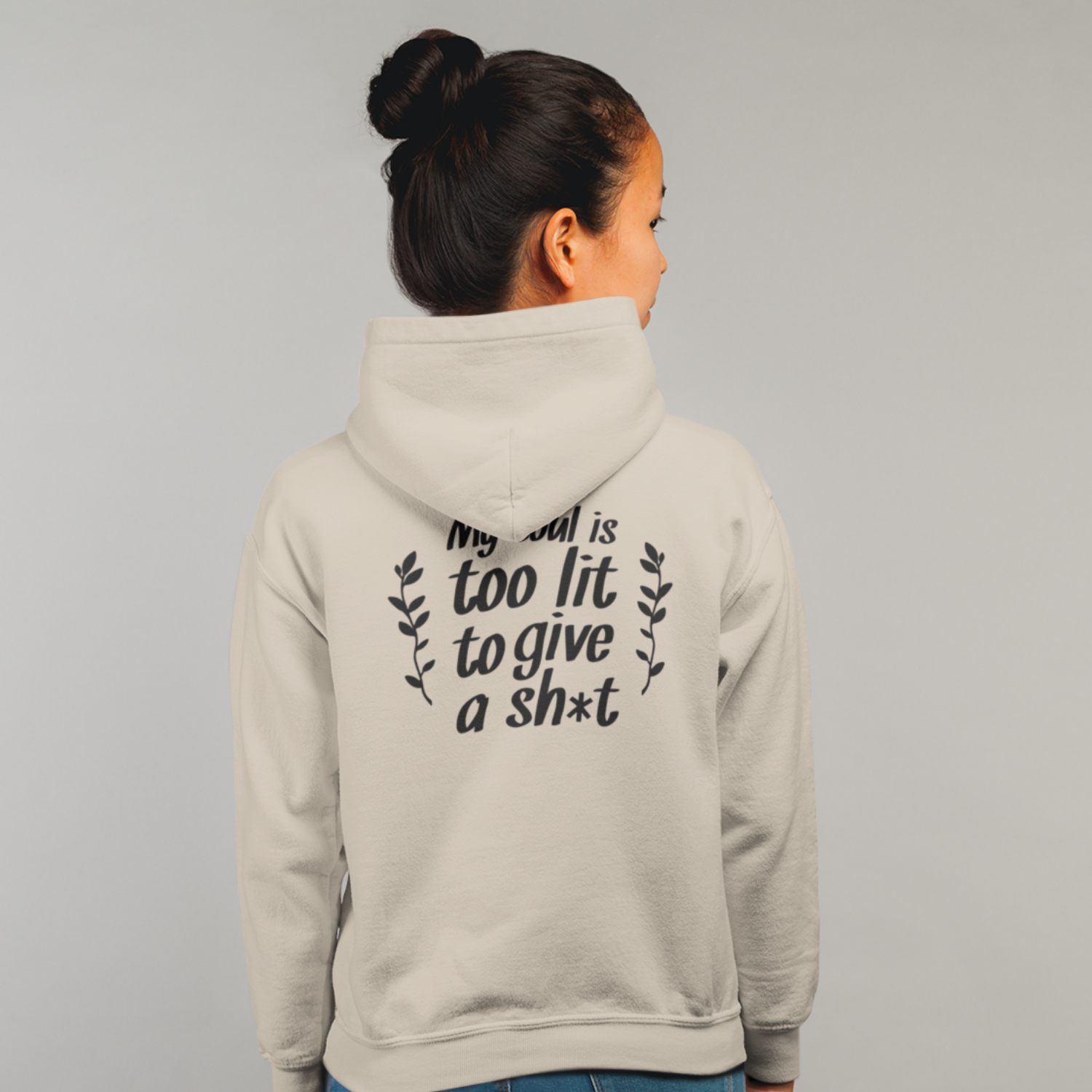 Sarcasm text back print women classic fit Hoodie