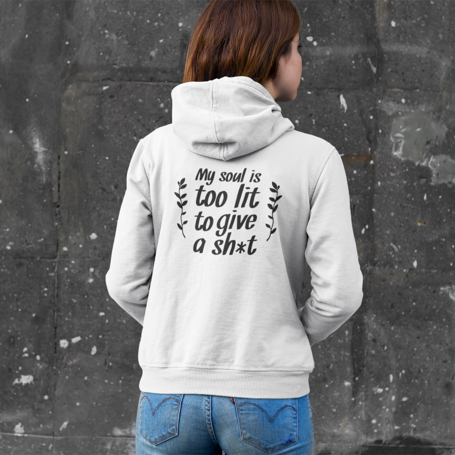 Sarcasm text back print women classic fit Hoodie