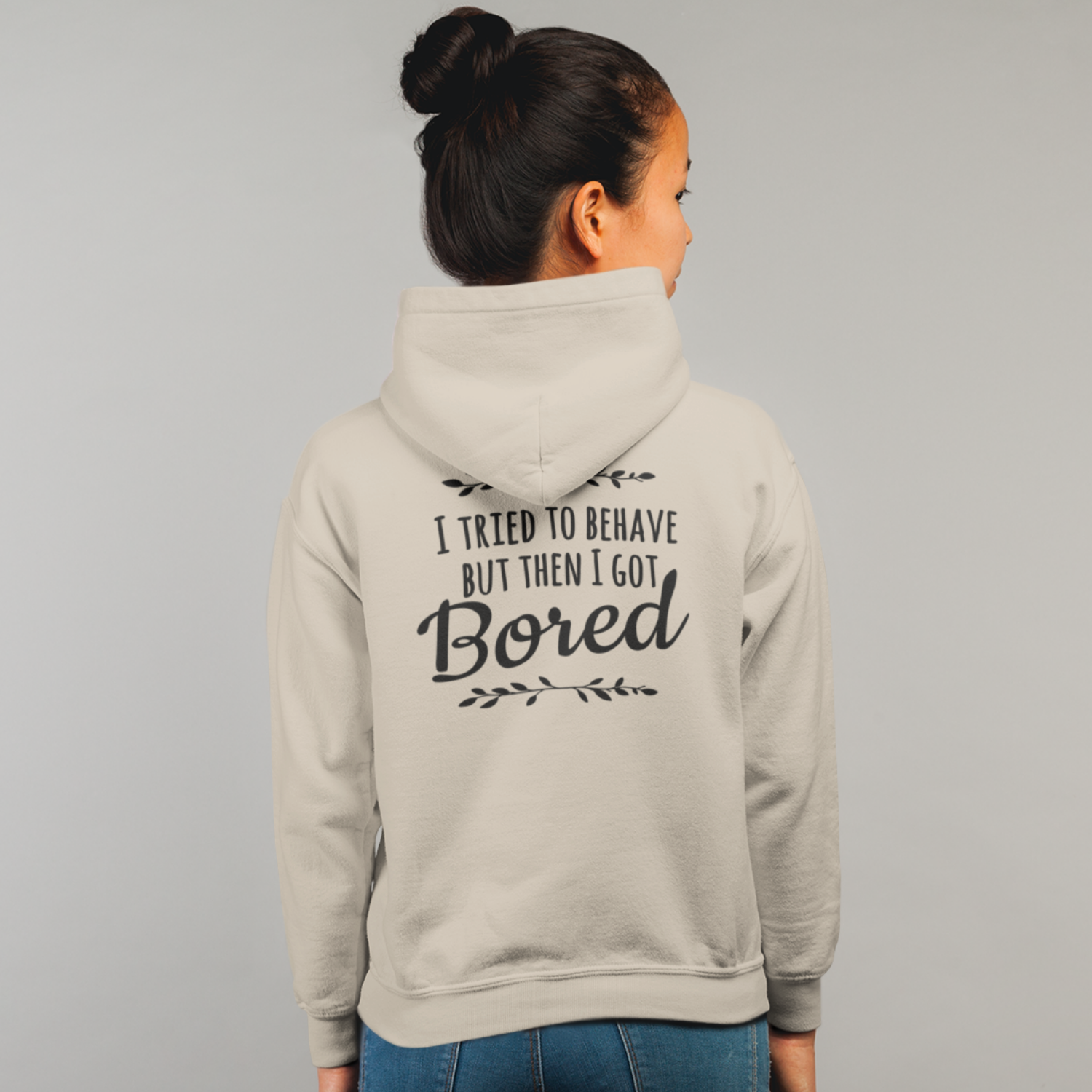 Humour quote text women back print Hooded Sweatshirt