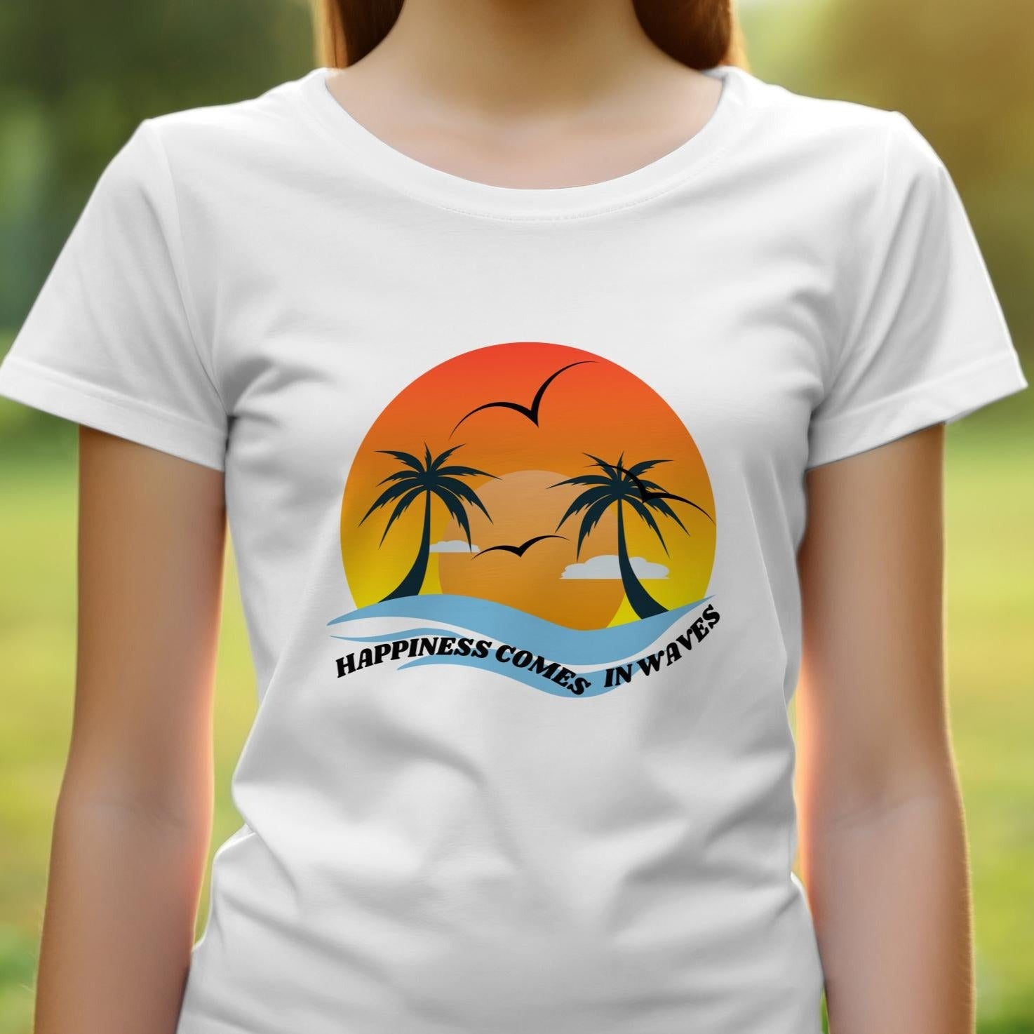 Holiday Text Printed round neck short sleeve T-Shirt men Women