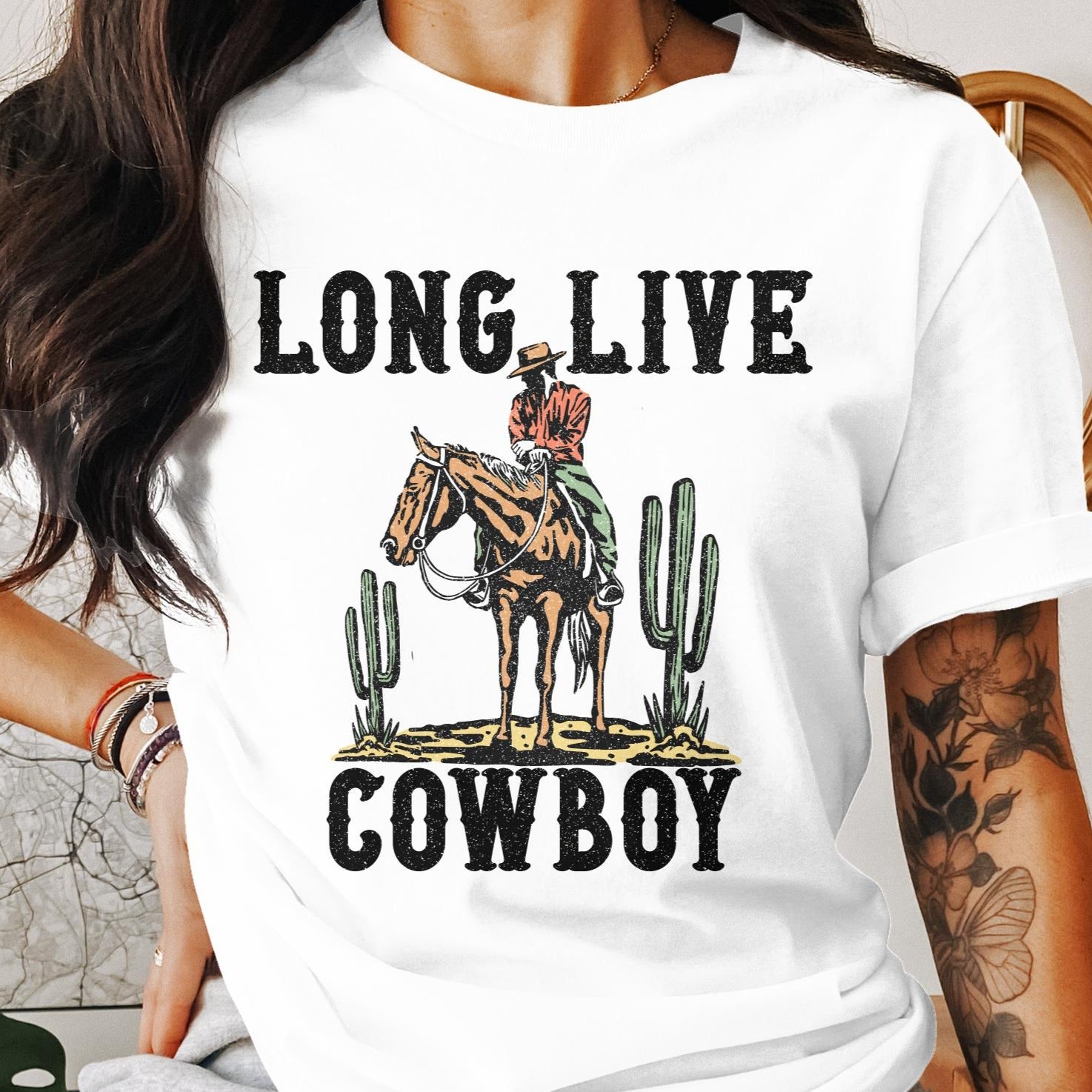 Western design round neck short sleeve T-Shirt for men Women