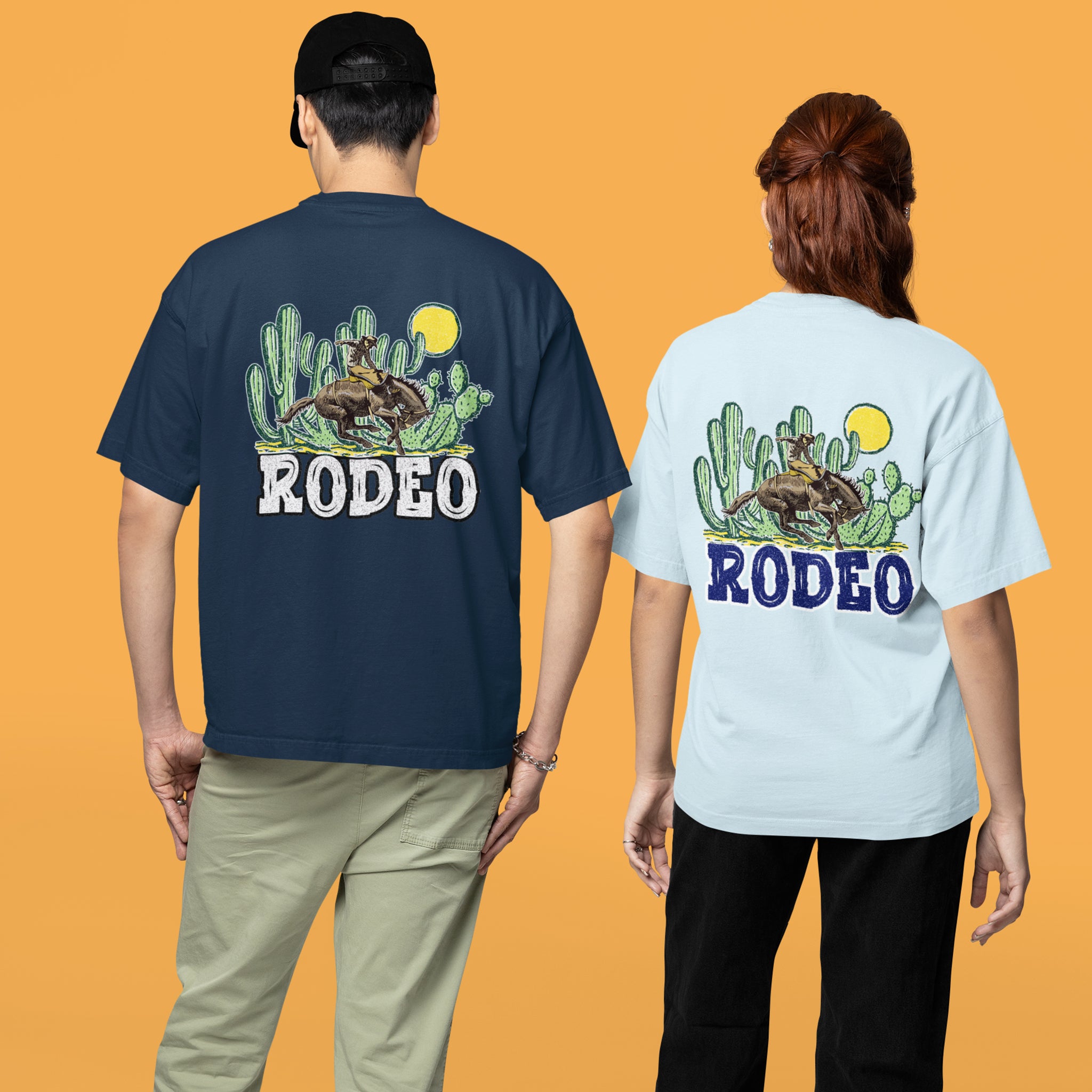 Rodeo oversized only backprint round neck T-shirt unisex