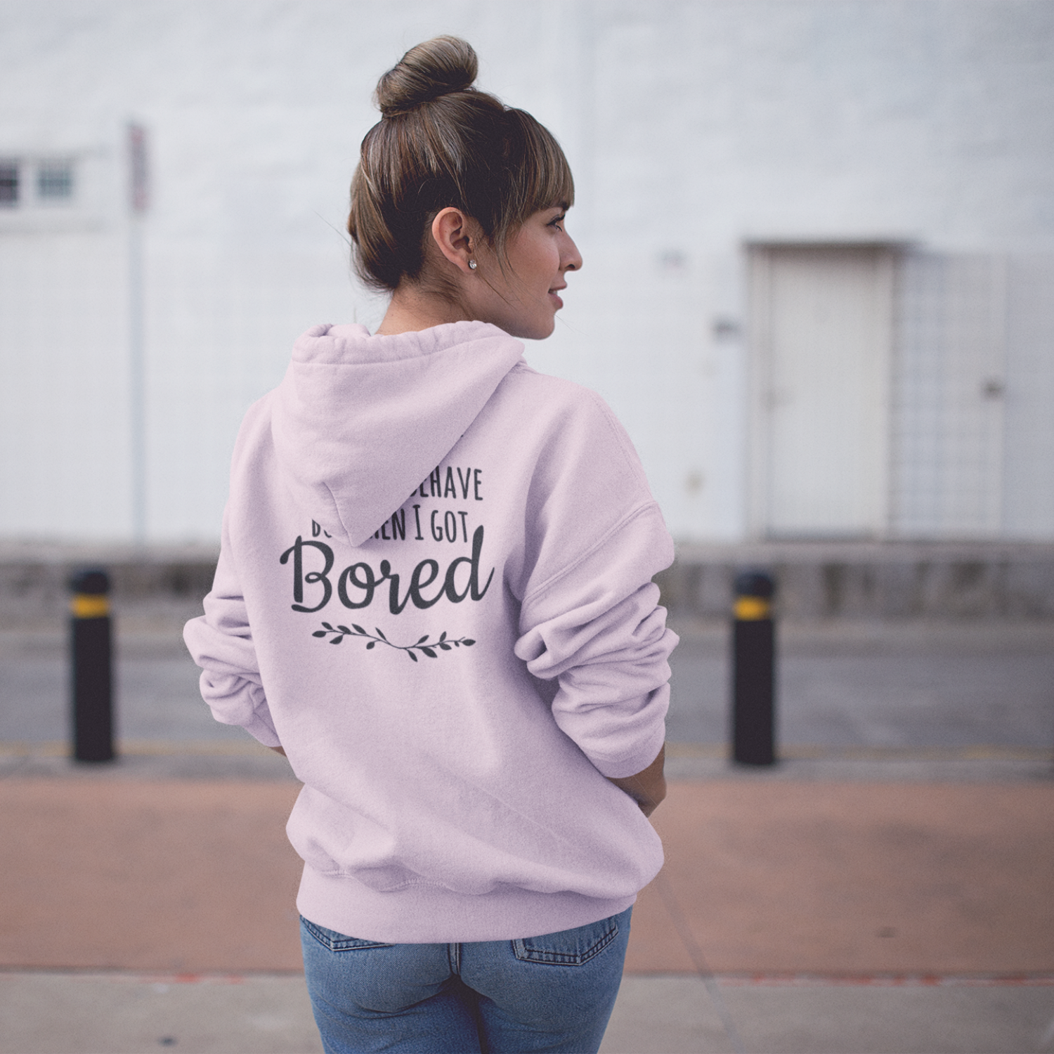 Humour quote text women back print Hooded Sweatshirt