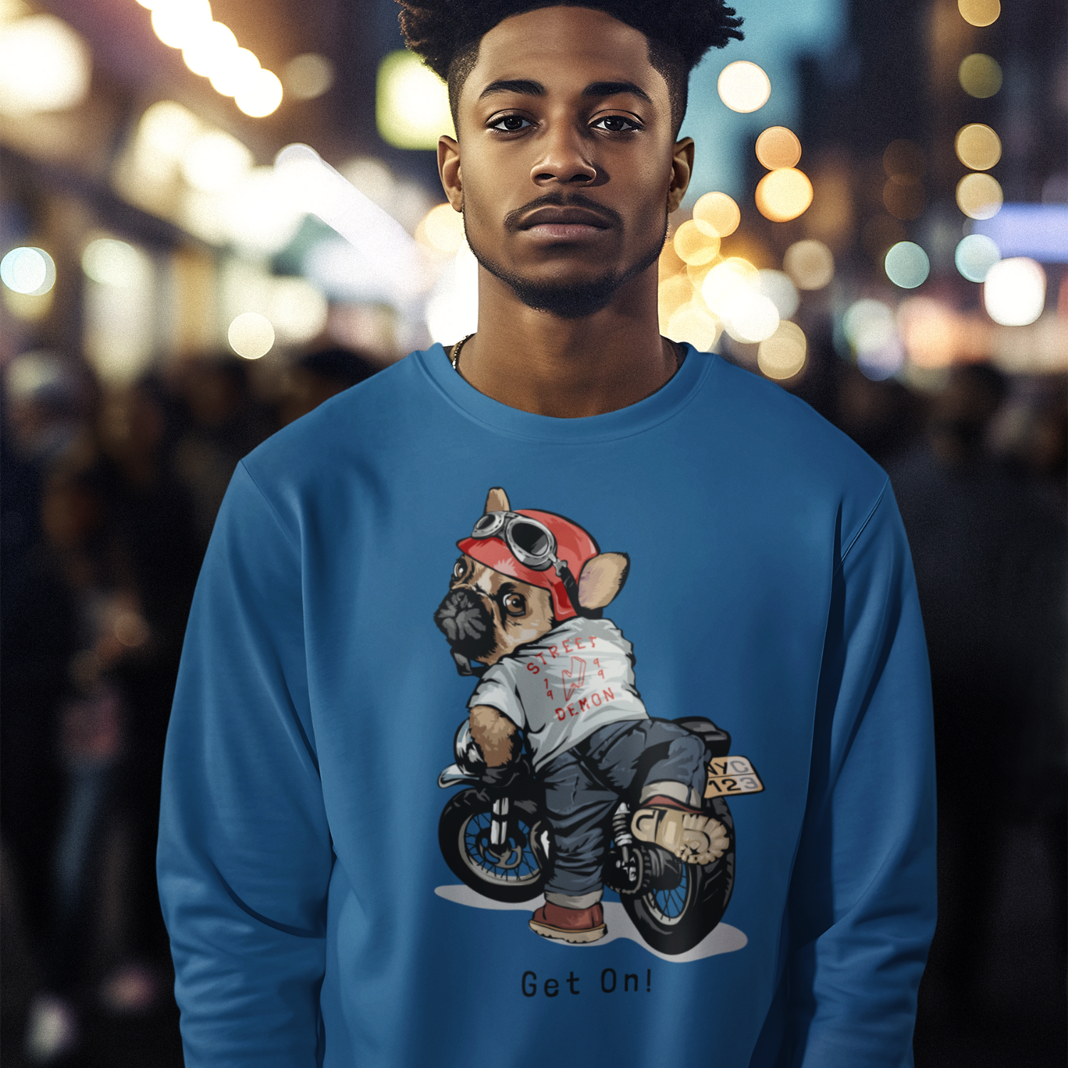 Men Ultra Cotton Long Sleeve classic fit round neck Tee for bikers