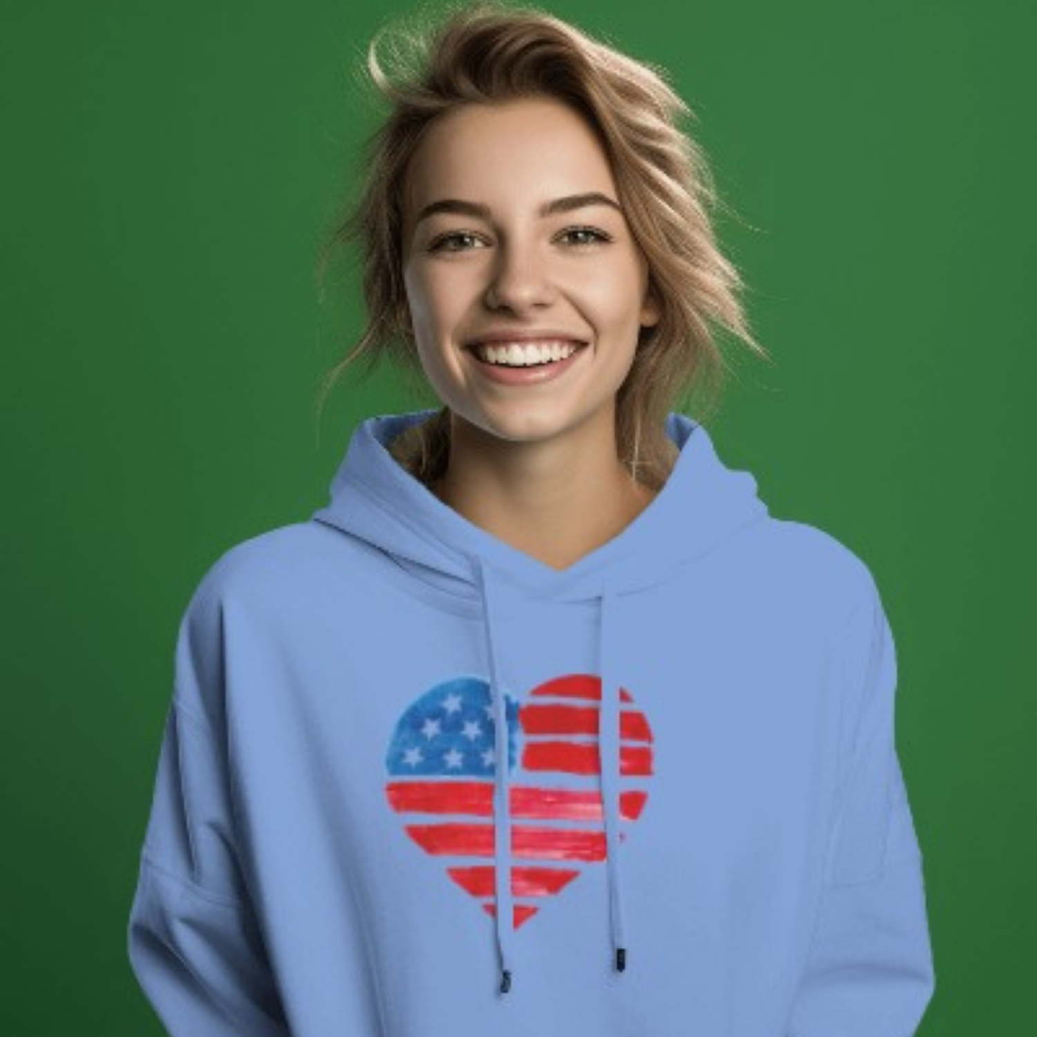 USA Heart Design classic fit Hoodie for women