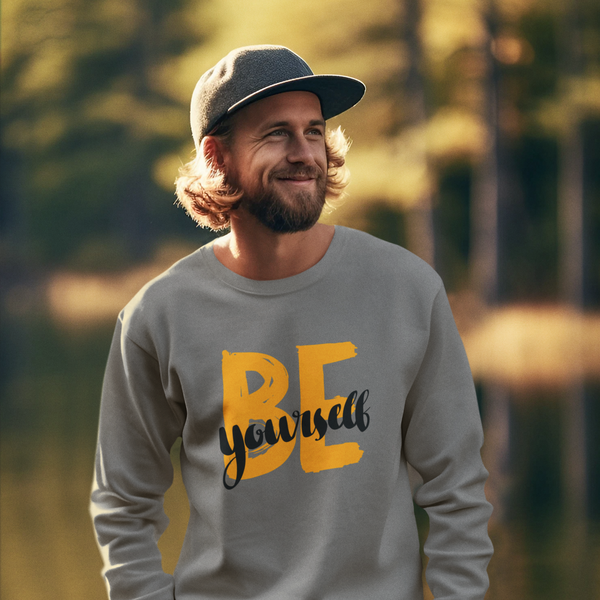 Motivational text round neck oversized Sweatshirt for men