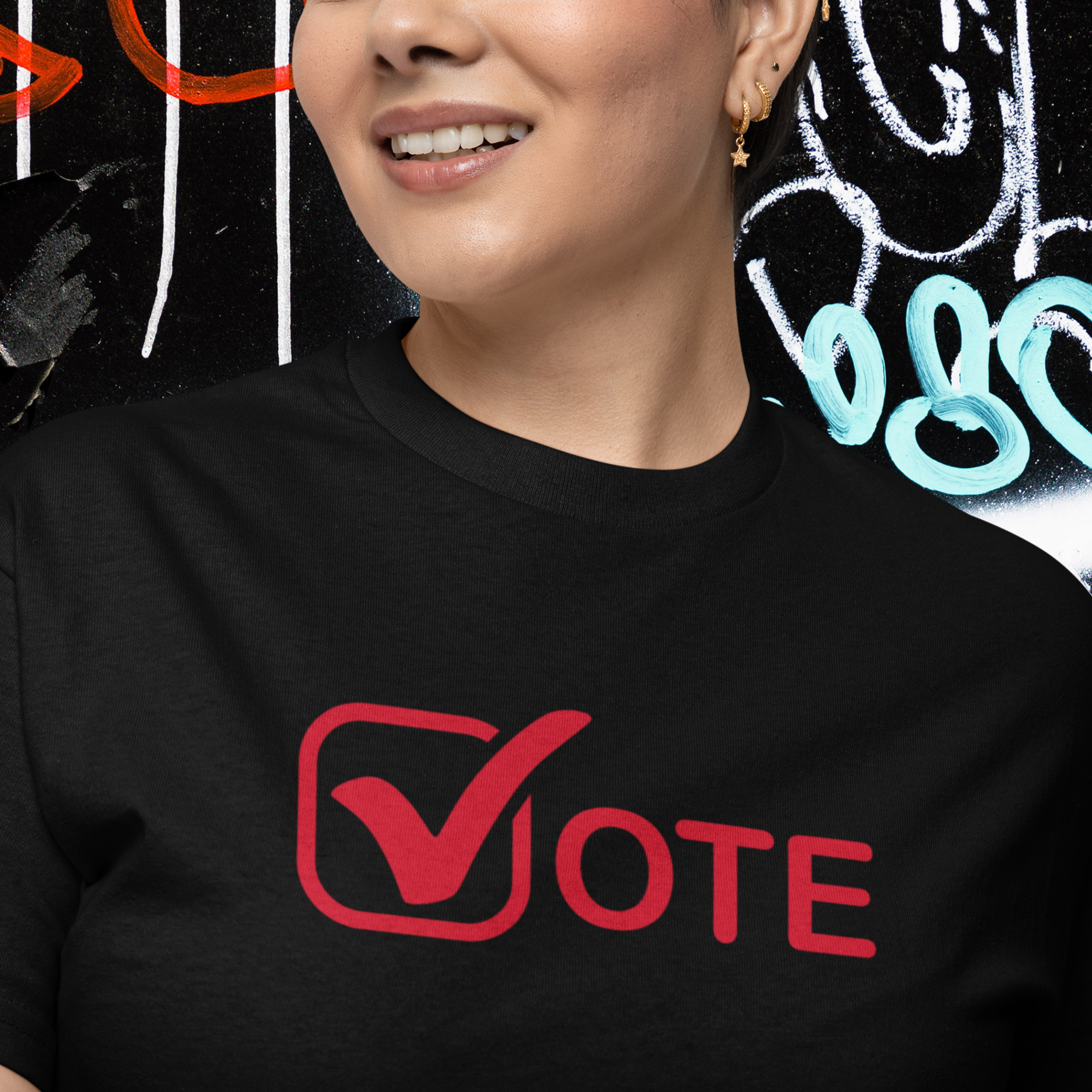 Vote America round neck classic fit t shirt for women