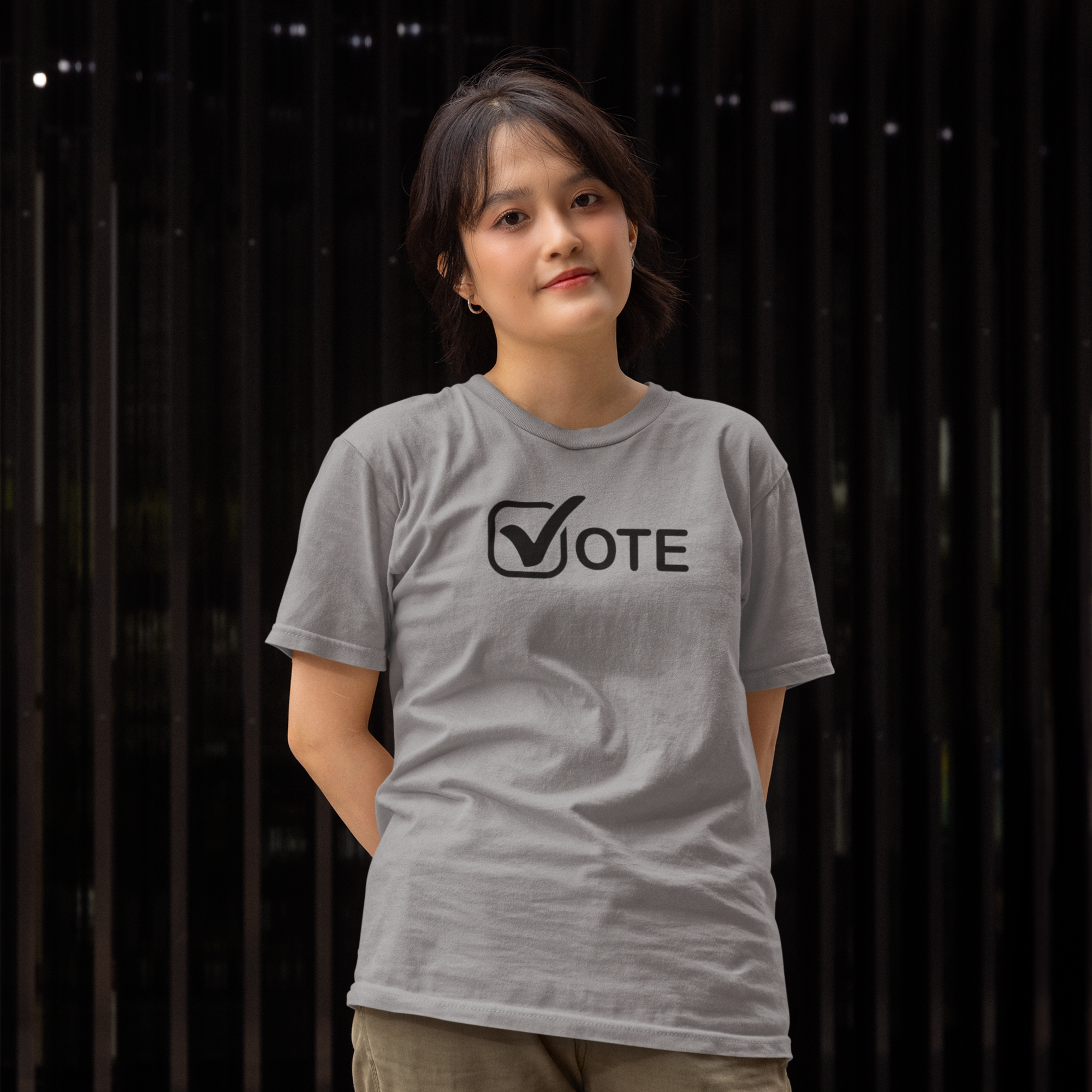 Vote America round neck classic fit t shirt for women