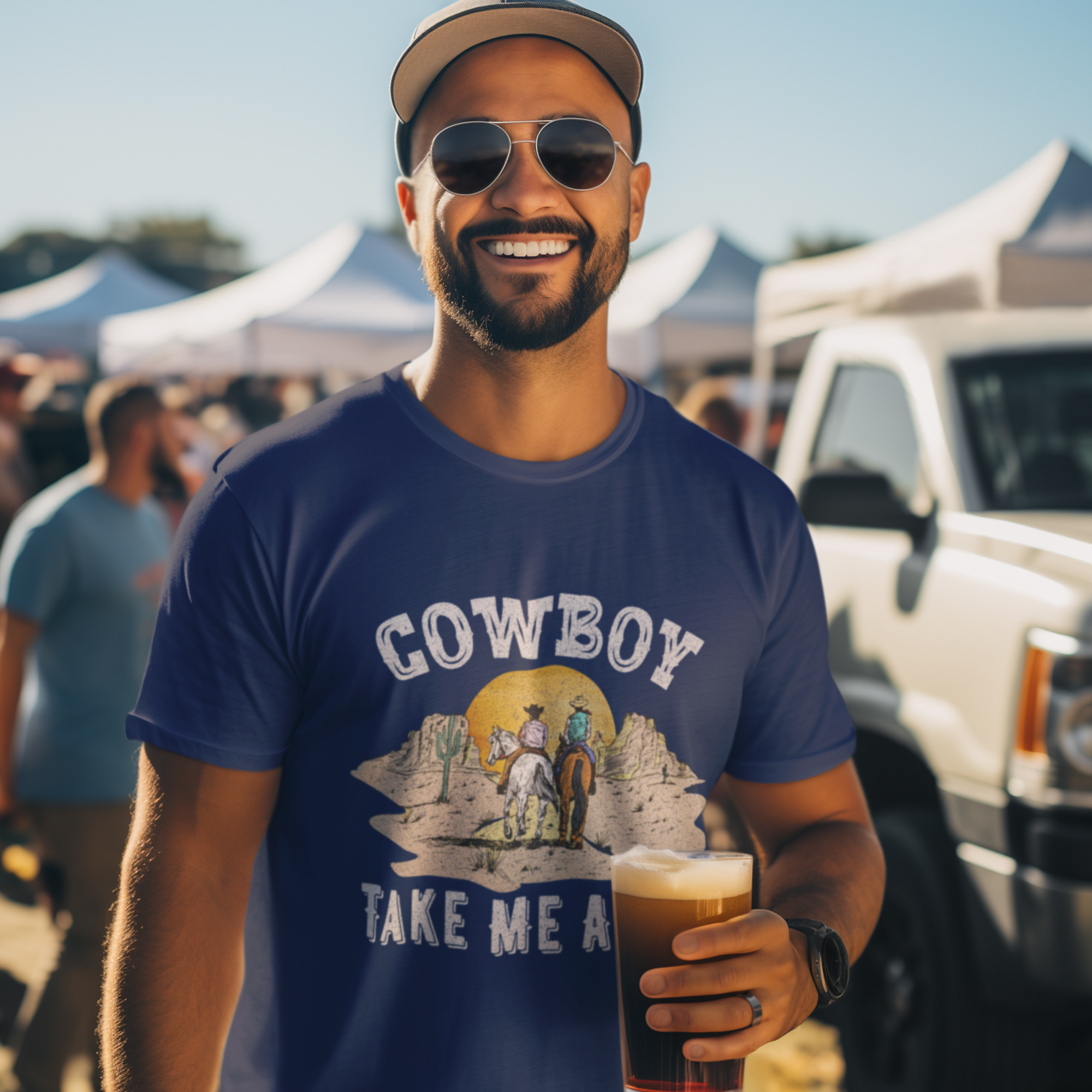 Cowboy Unisex Short Sleeve round neck T-Shirt