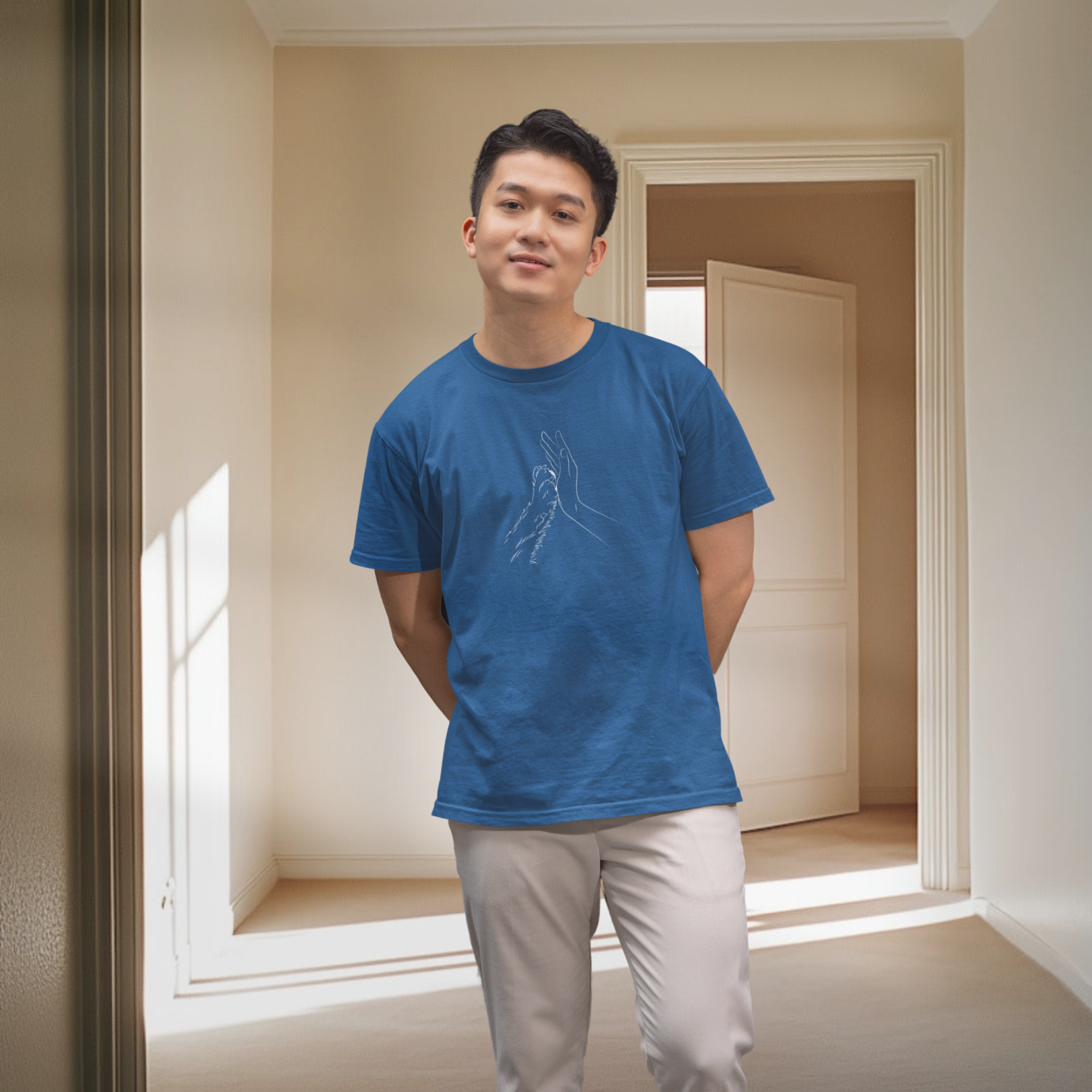 Men dog lover classic fit round neck T-shirt