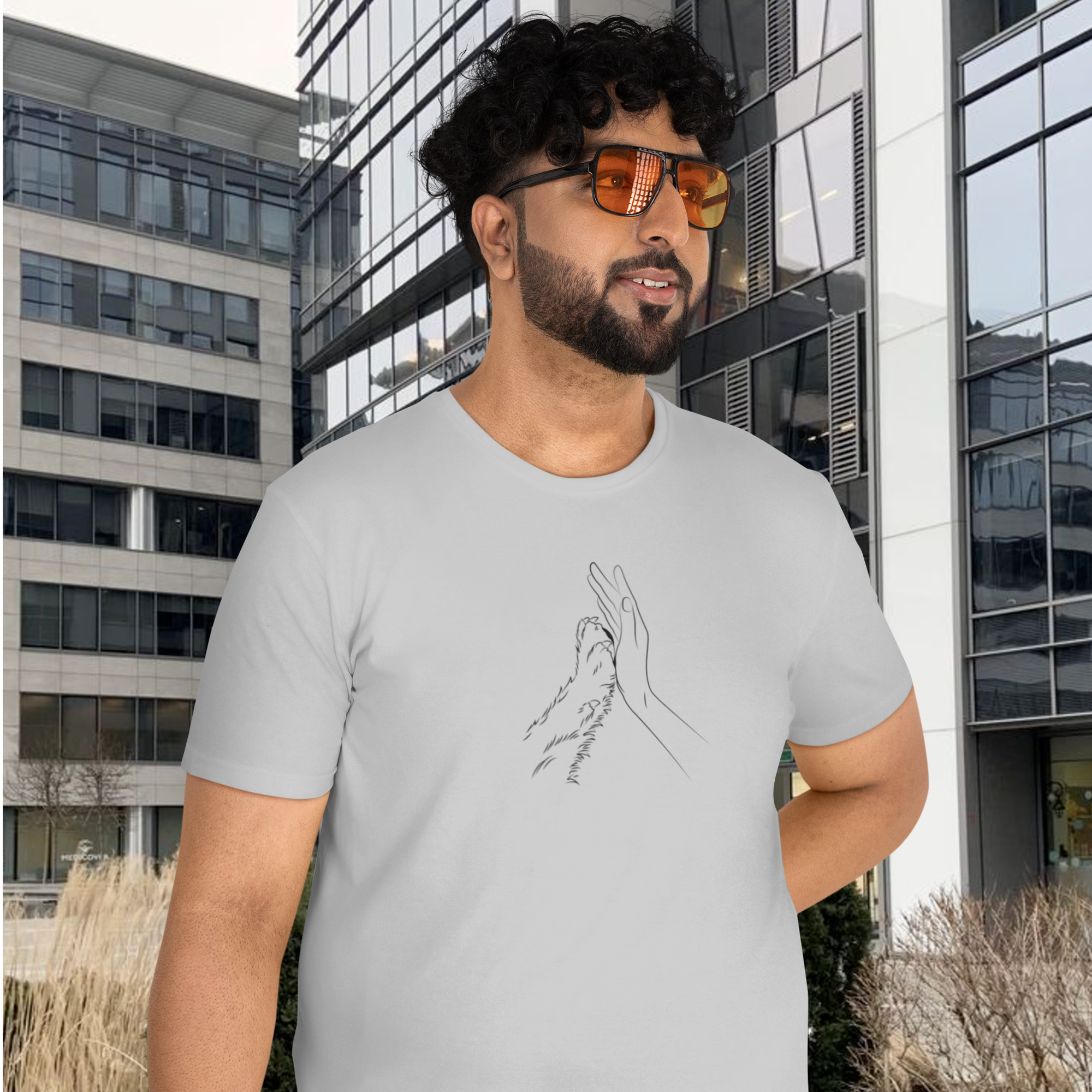 Men dog lover classic fit round neck T-shirt