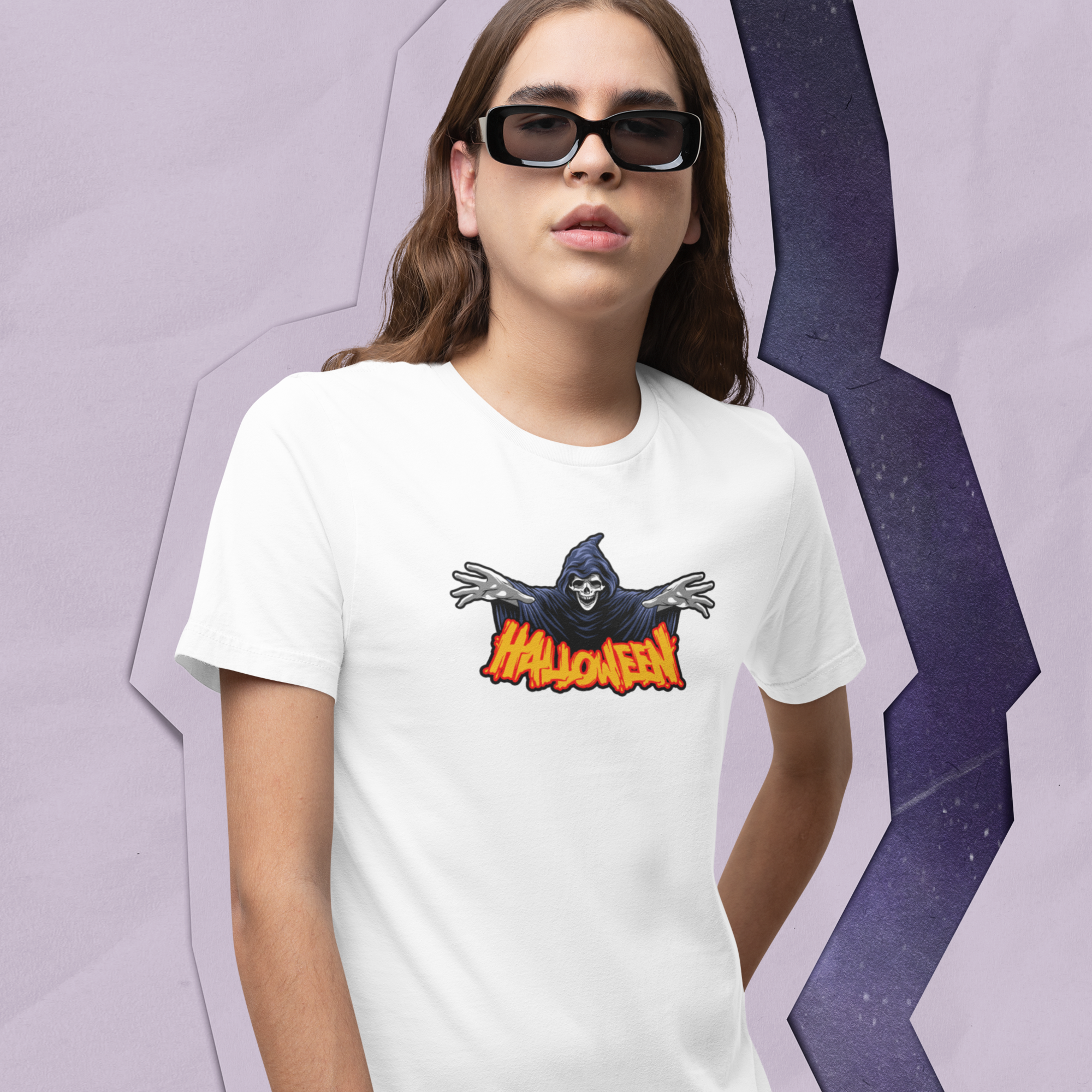 Halloween special printed round neck half sleeve slim fit t-shirt for Women