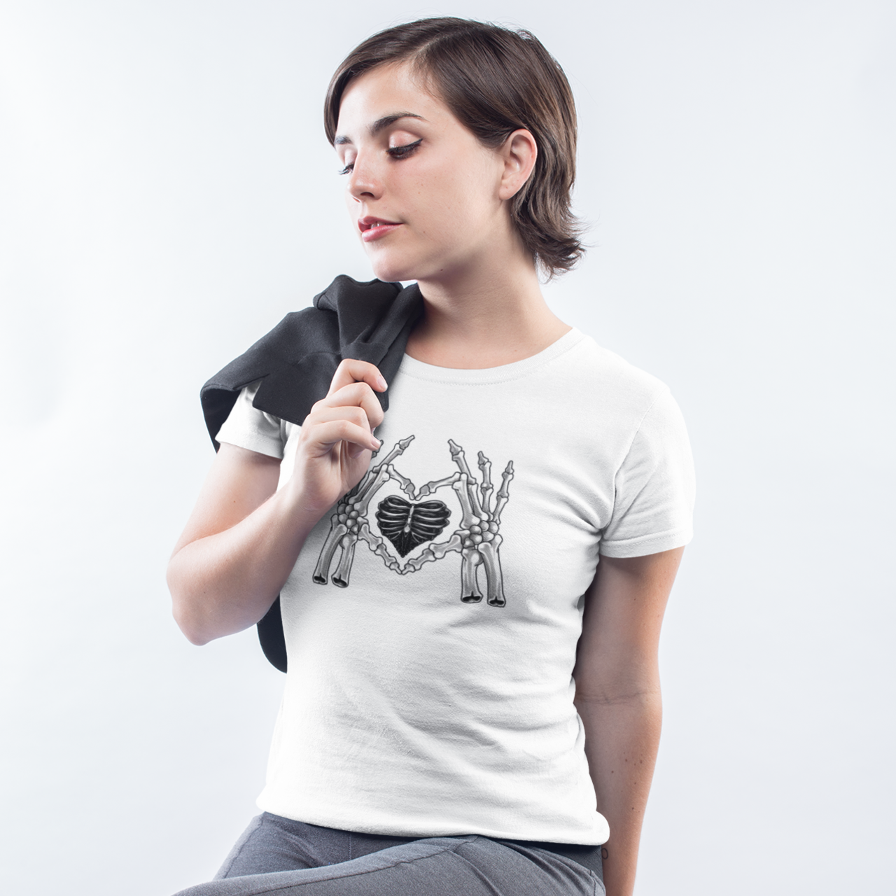 Halloween special printed round neck half sleeve slim fit t-shirt for Women