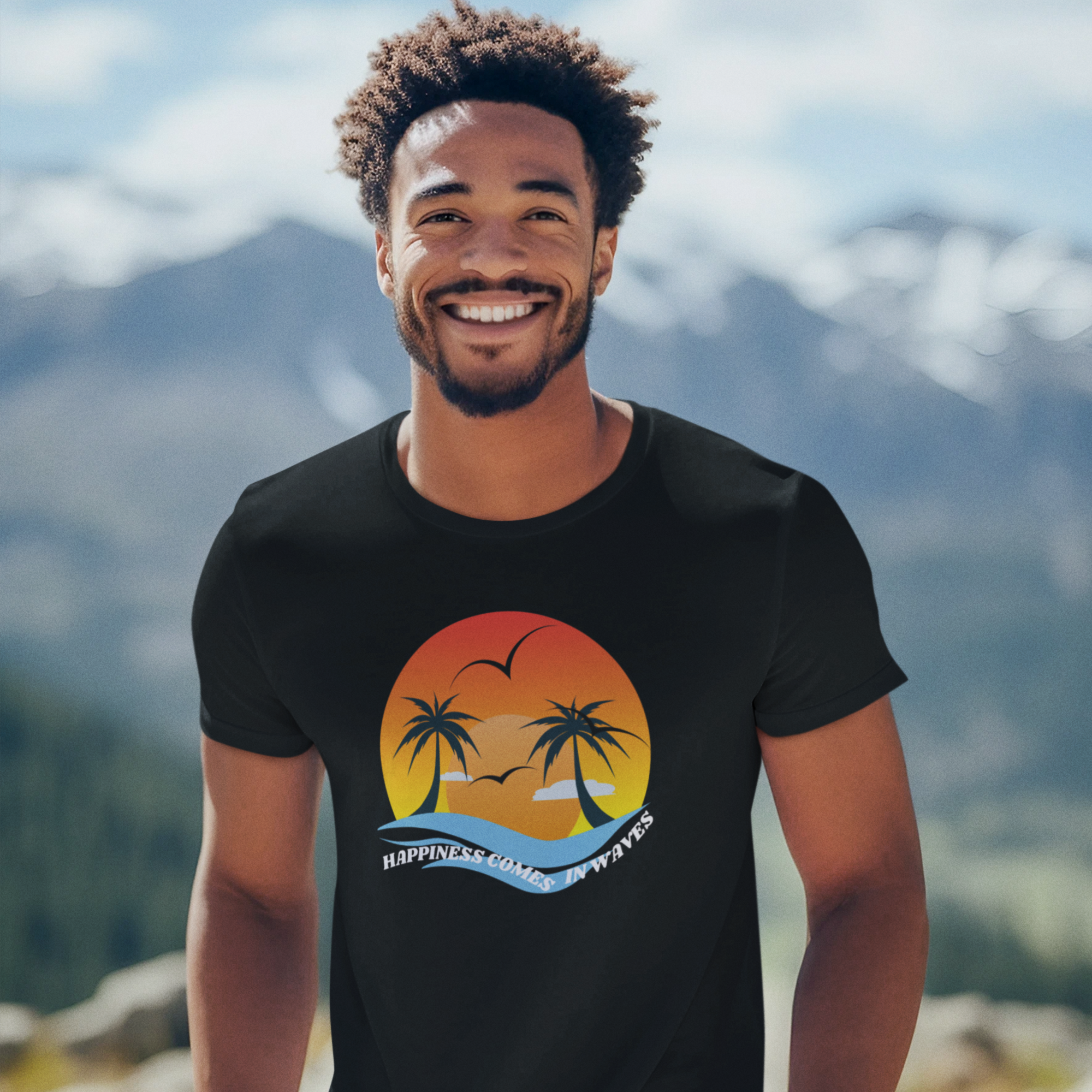 Holiday Text Printed round neck short sleeve T-Shirt men Women