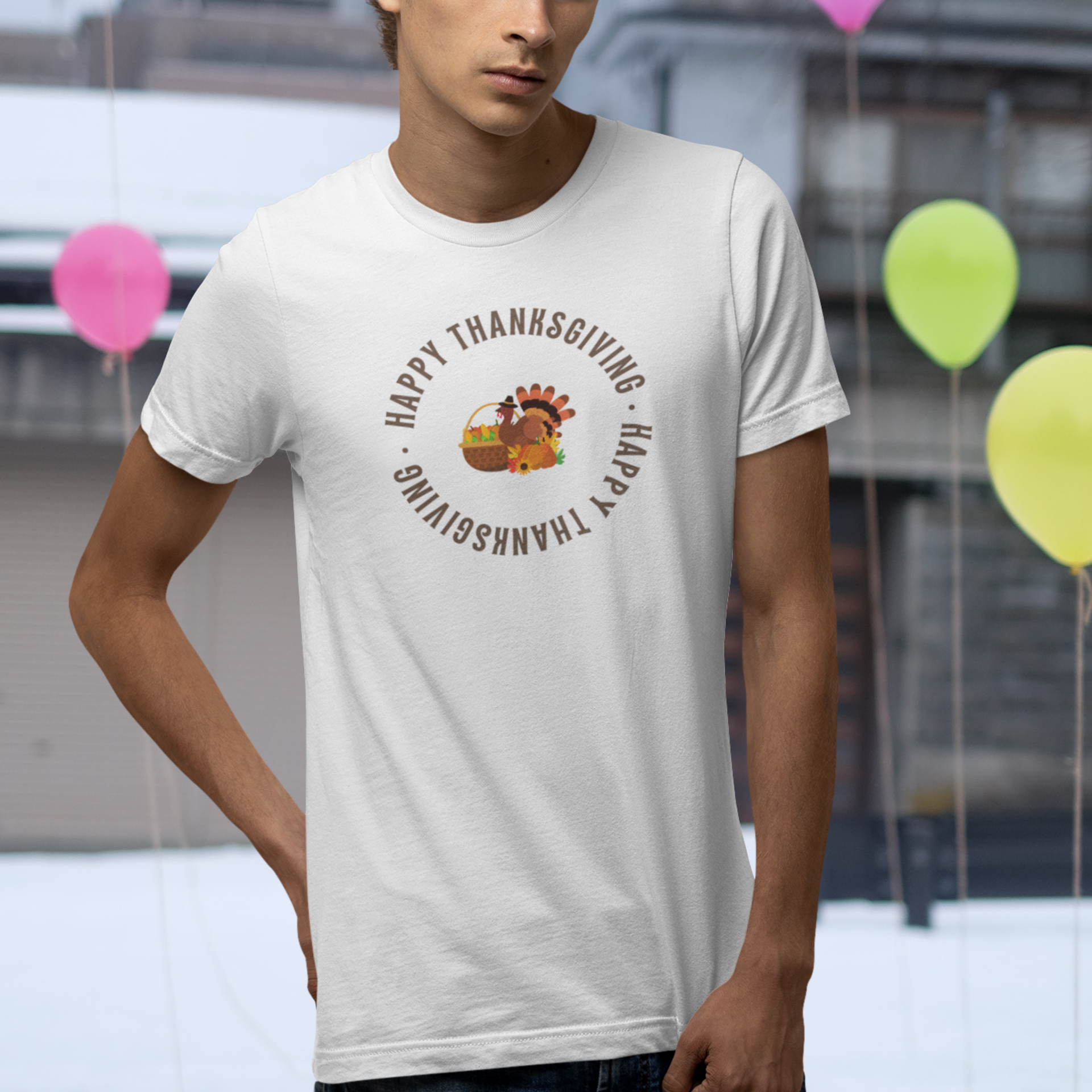 Men Thanksgiving special half sleeve round neck Tee