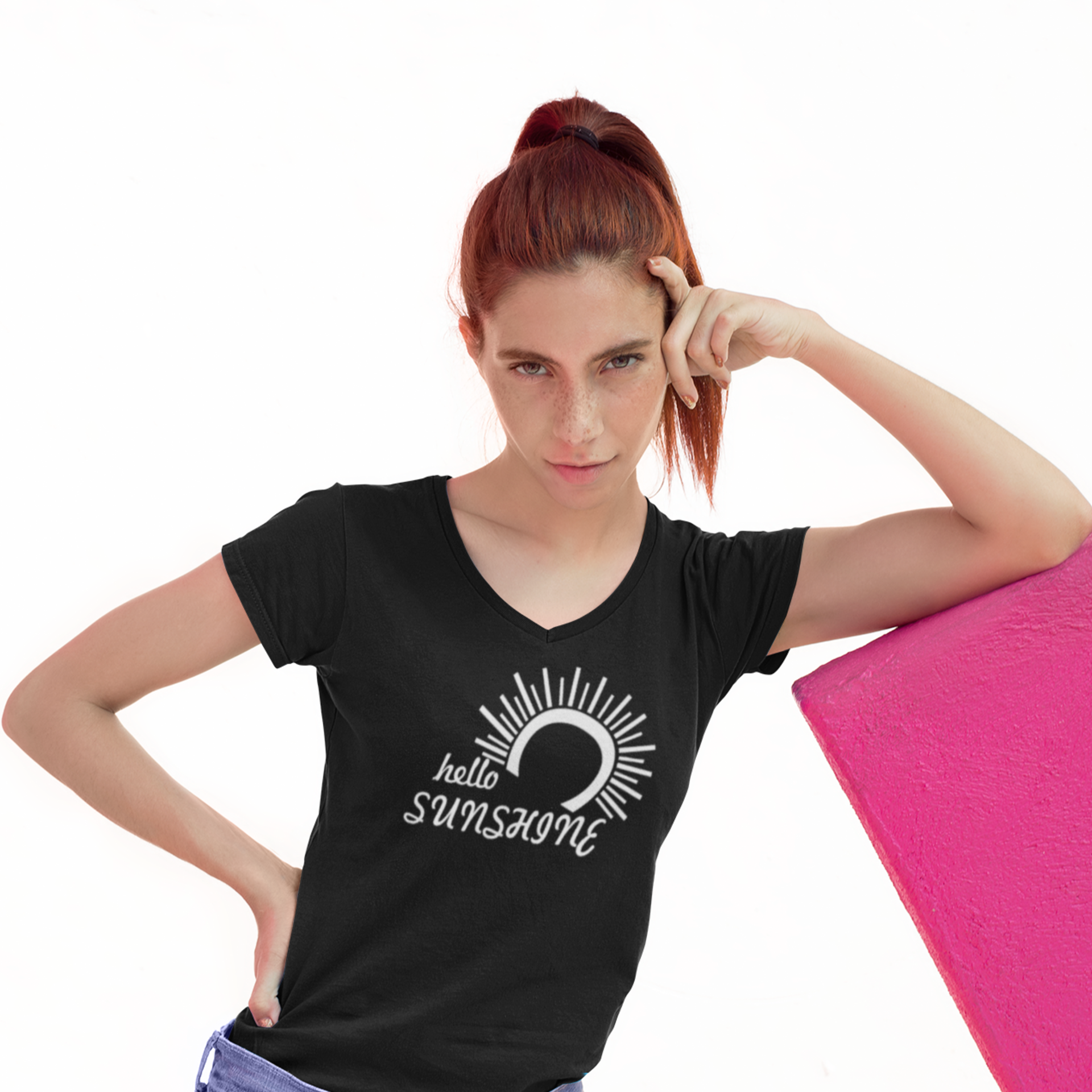 Women Short Sleeve V-Neck T shirt