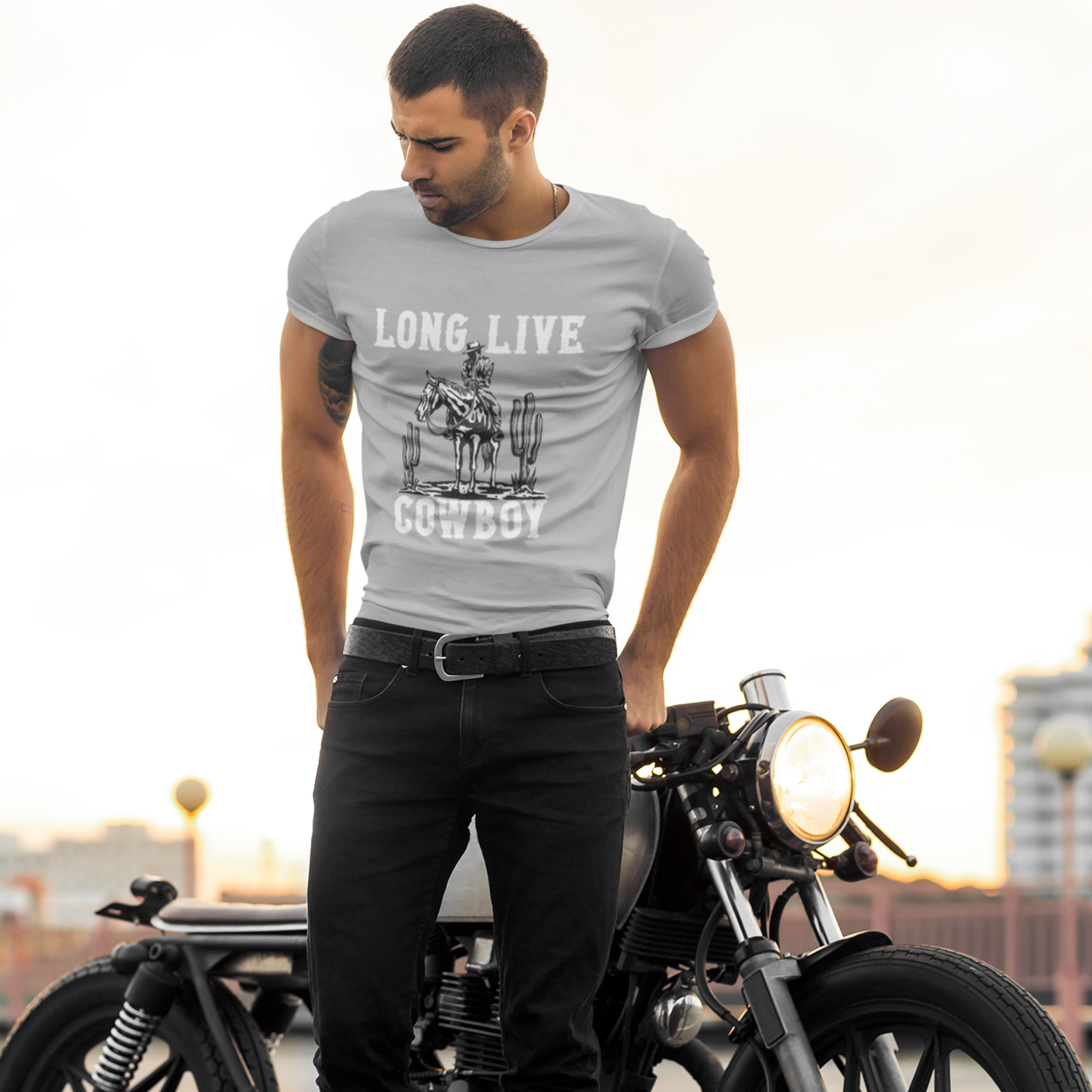 Western design round neck short sleeve T-Shirt for men Women