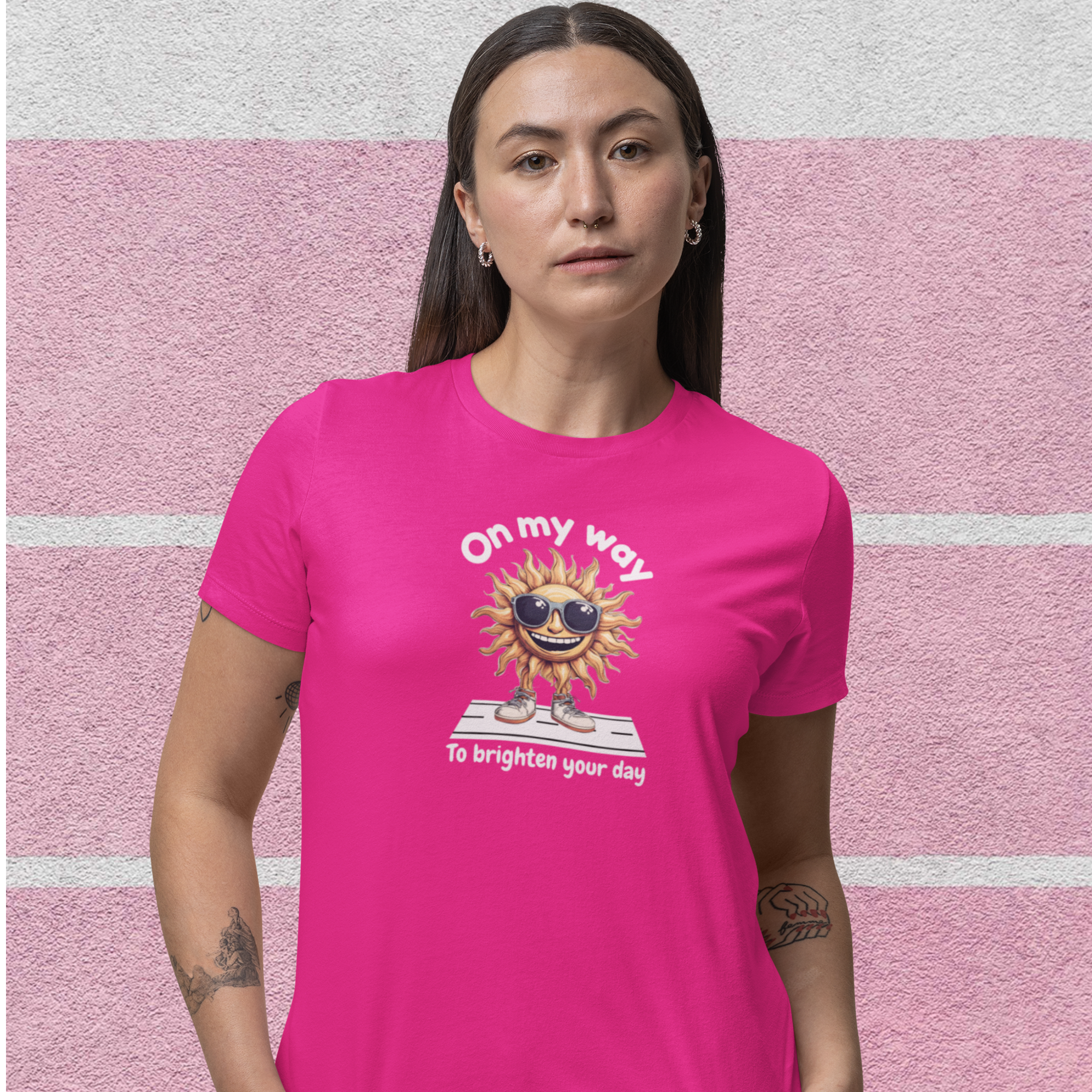 Summer shine print round neck men women summer T-Shirt