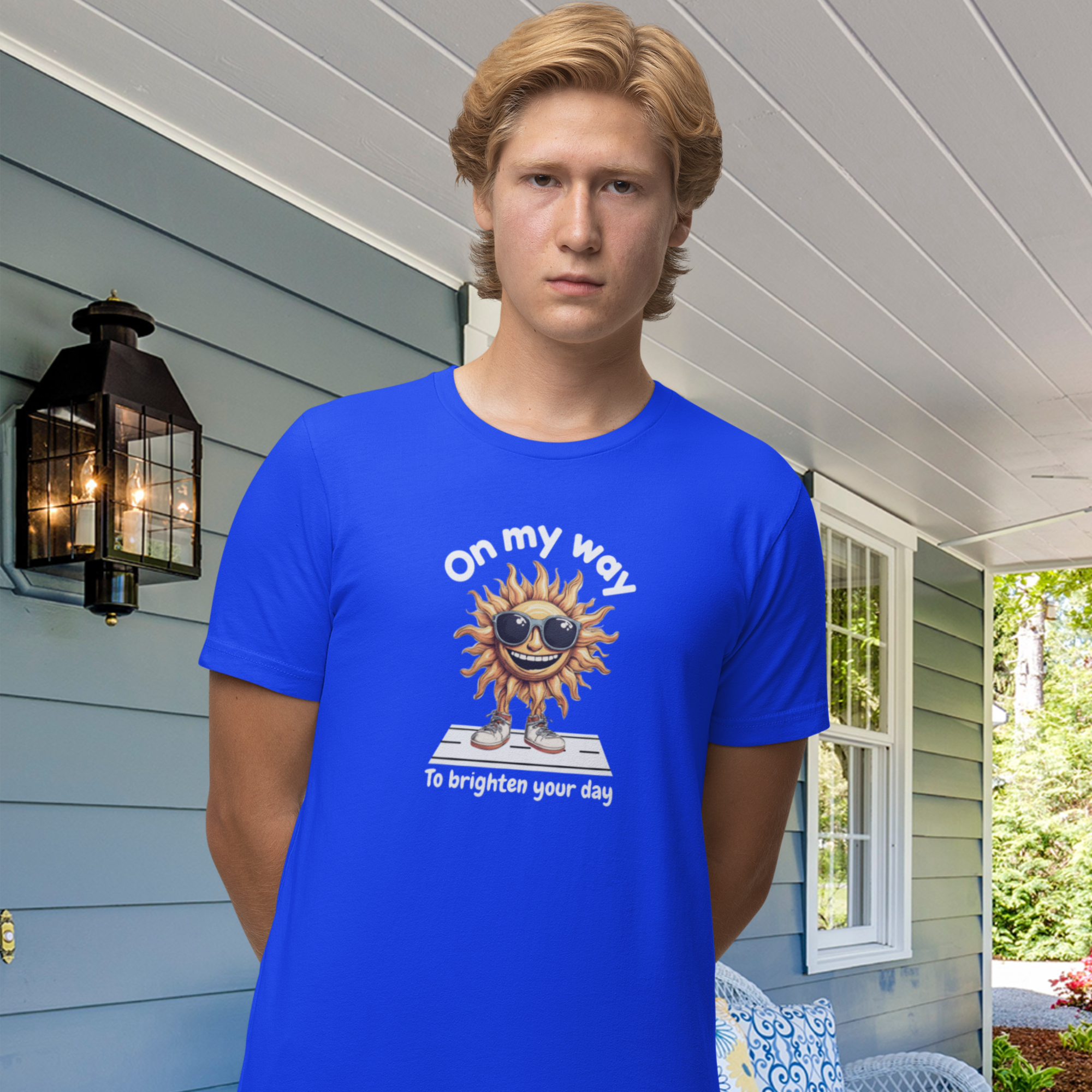 Summer shine print round neck men women summer T-Shirt