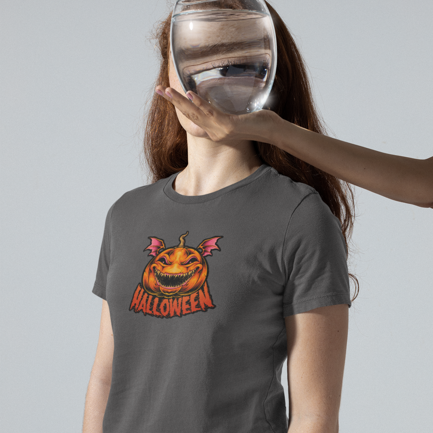 Halloween special printed round neck half sleeve slim fit t-shirt for Women