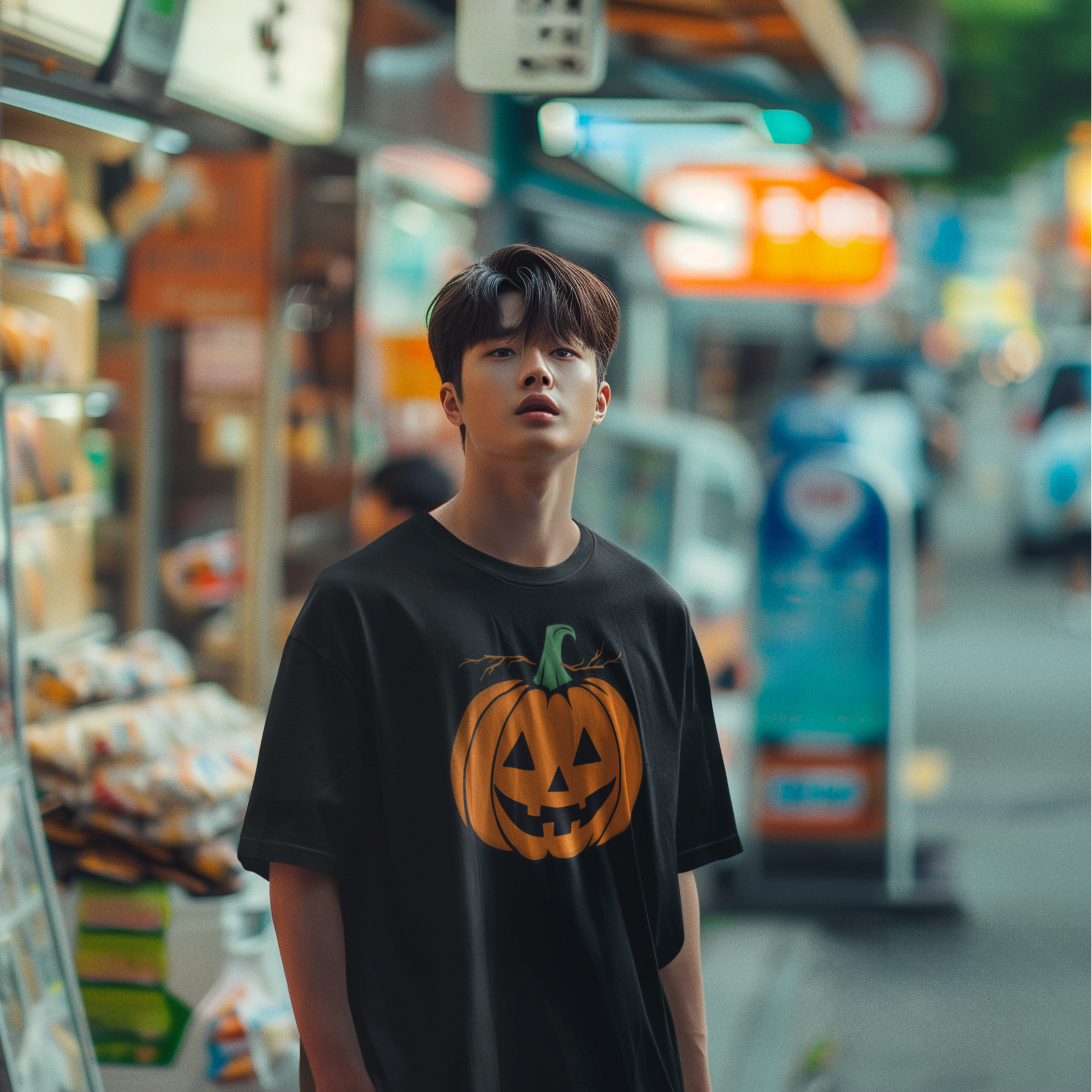 Halloween special printed comfort fit round neck t shirt for men.
