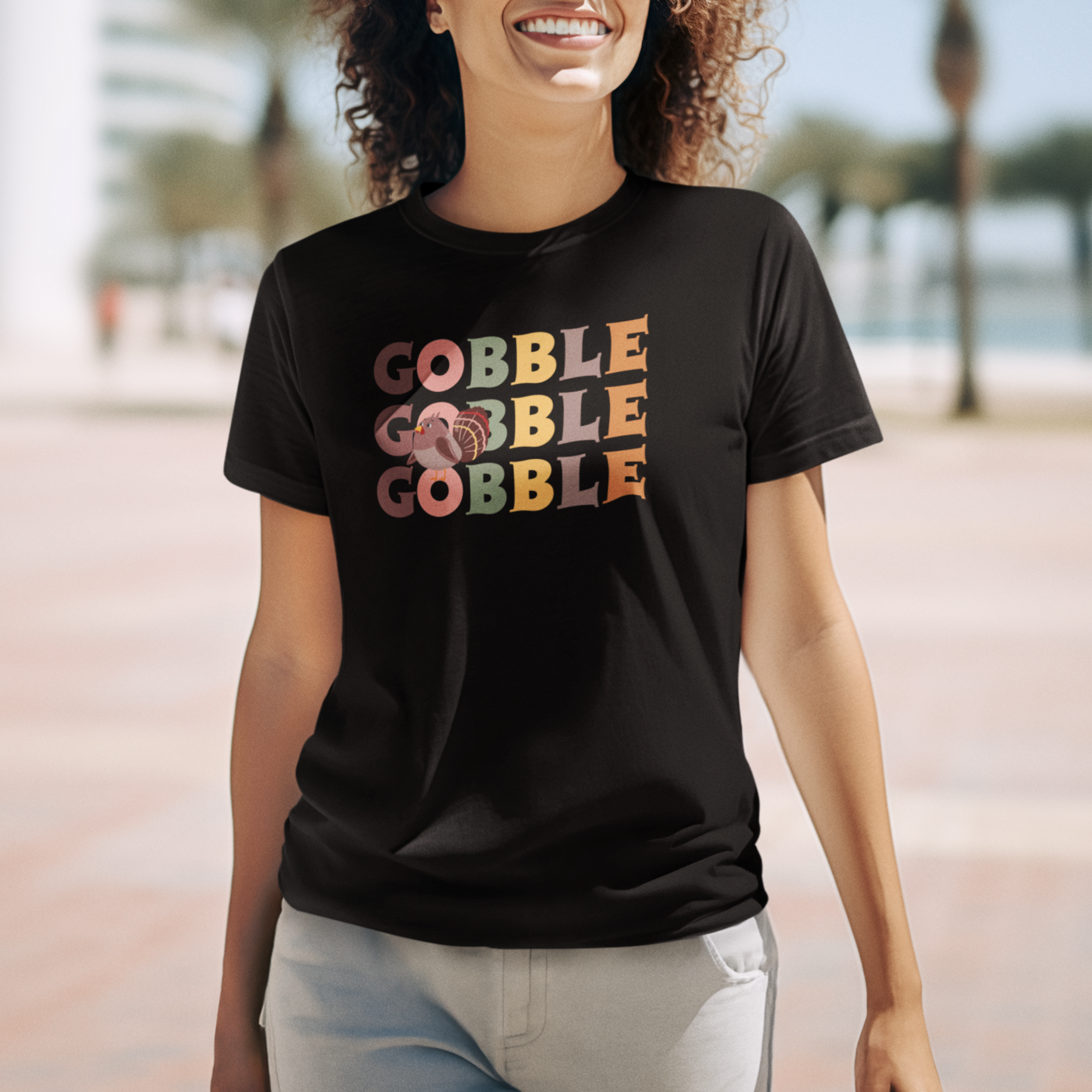 Women Thanksgiving special half sleeve round neck Tee