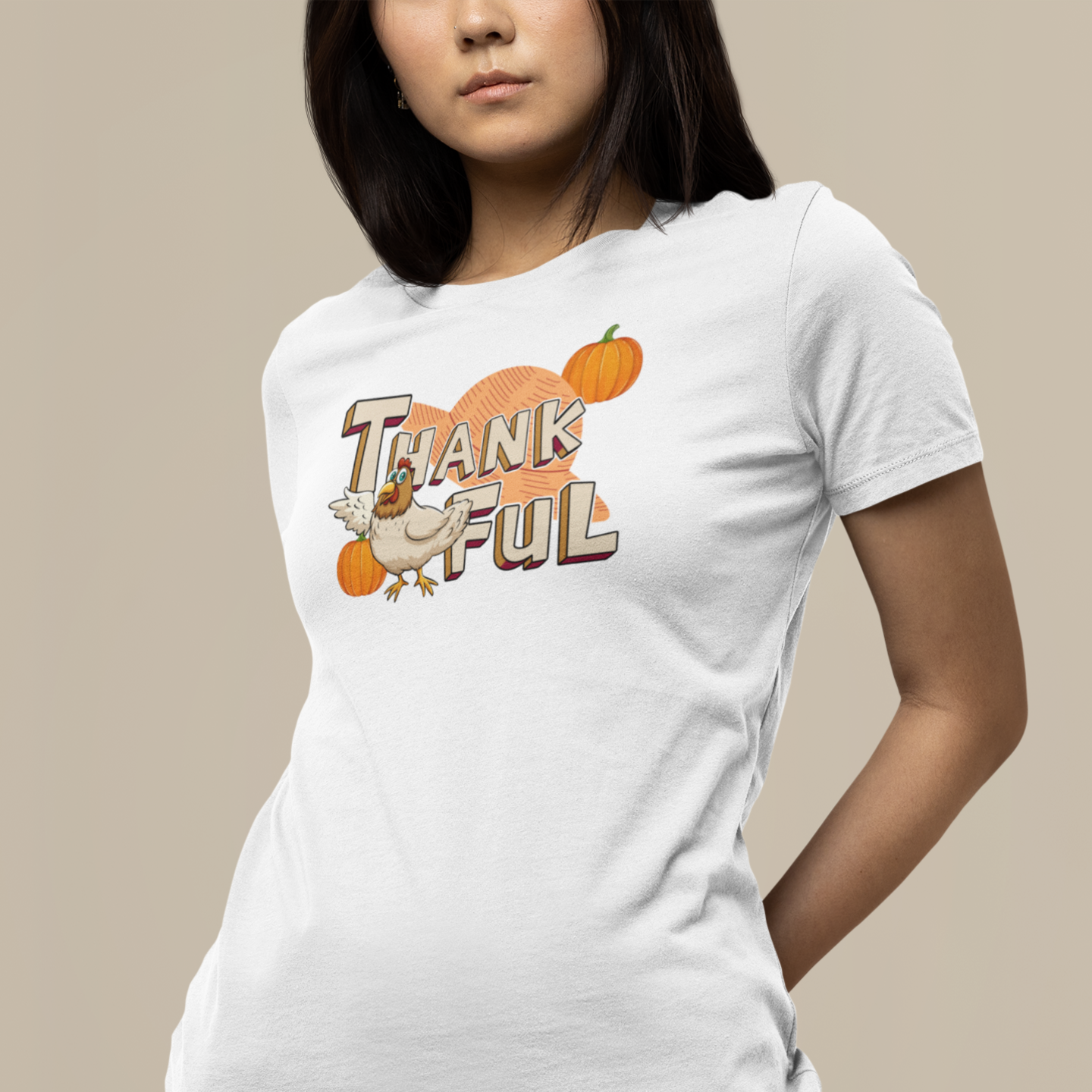 Women Thanksgiving special half sleeve round neck Tee
