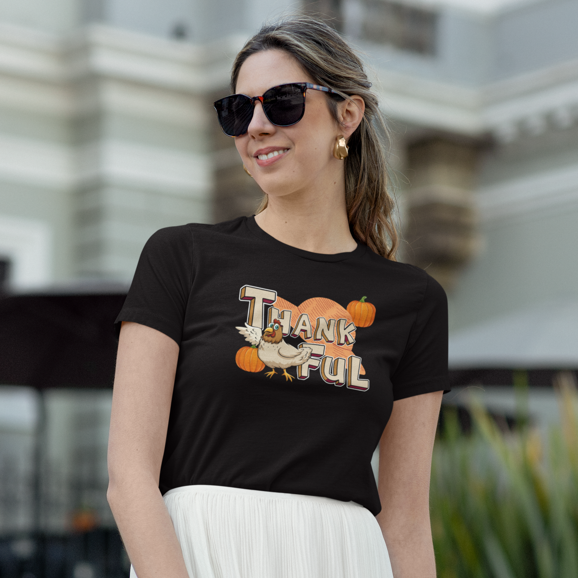 Women Thanksgiving special half sleeve round neck Tee