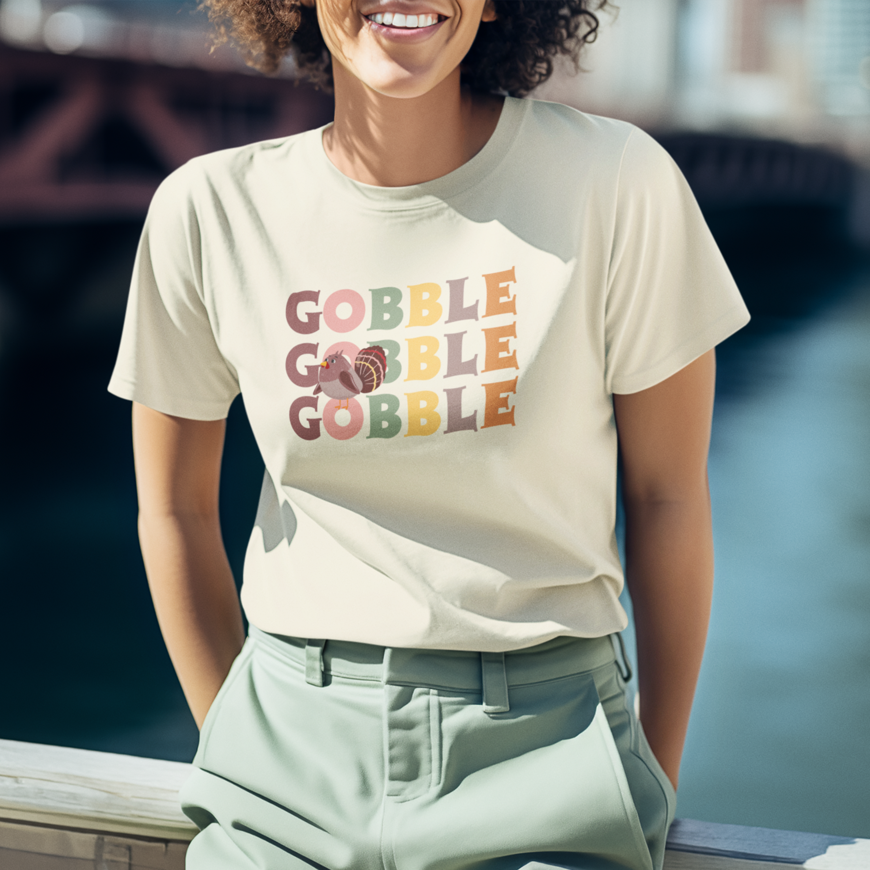 Women Thanksgiving special half sleeve round neck Tee