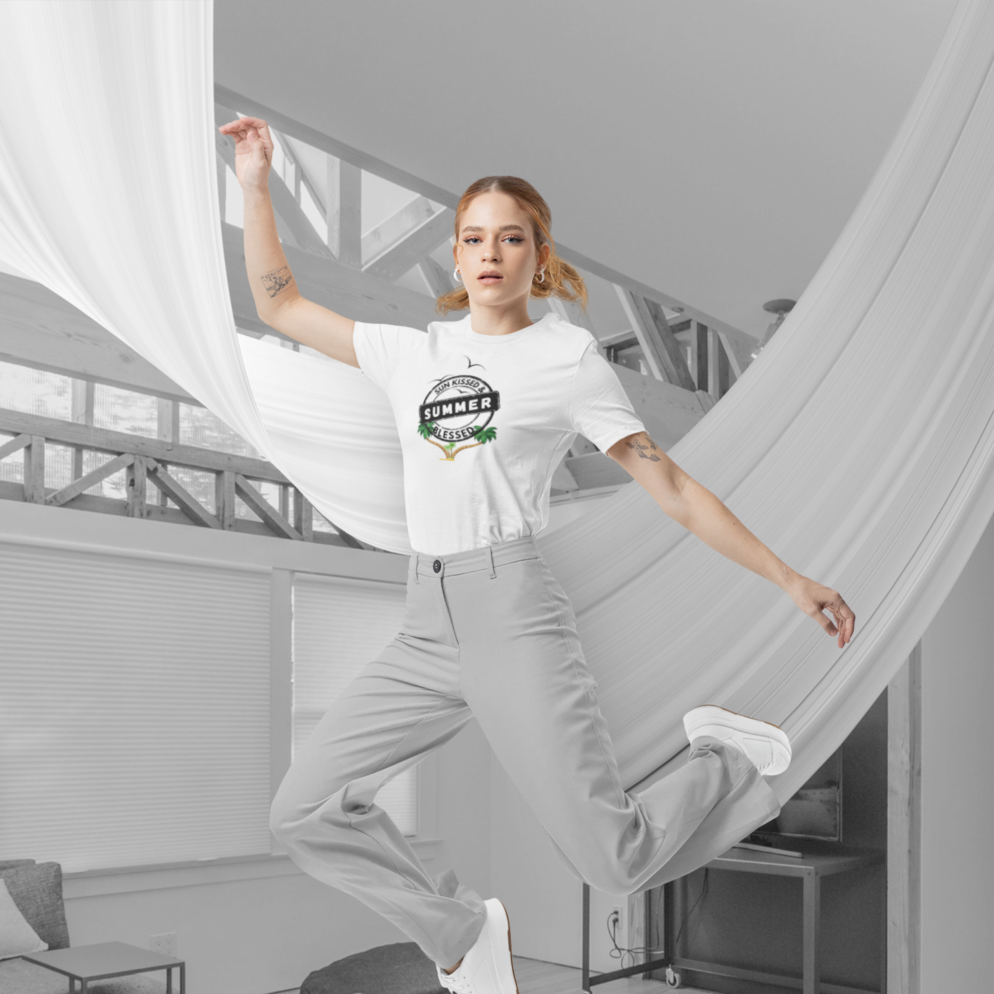 Summer mood round neck half sleeve T-Shirt for men Women