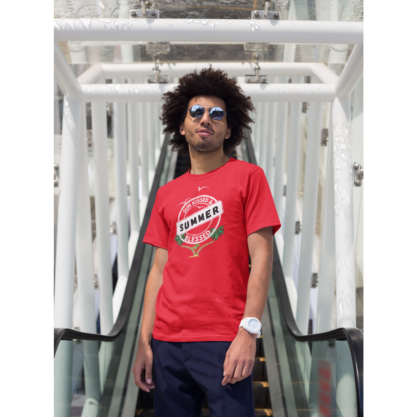 Summer mood round neck half sleeve T-Shirt for men Women