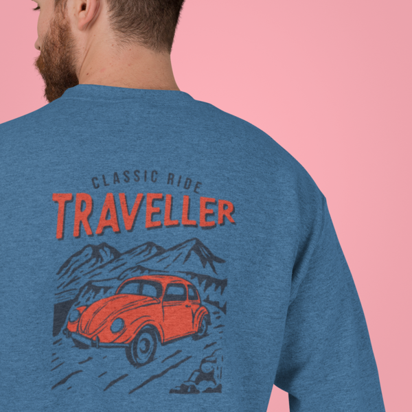 Back printed round neck oversized Sweatshirt for Men