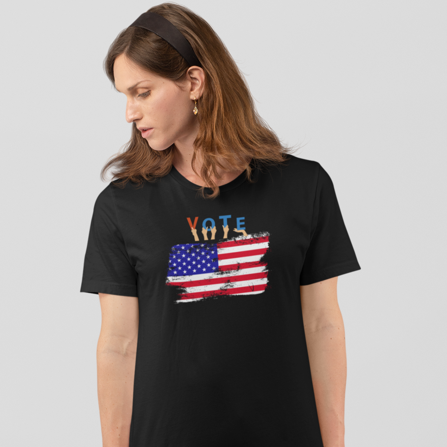 Vote America round neck classic fit t shirt for women