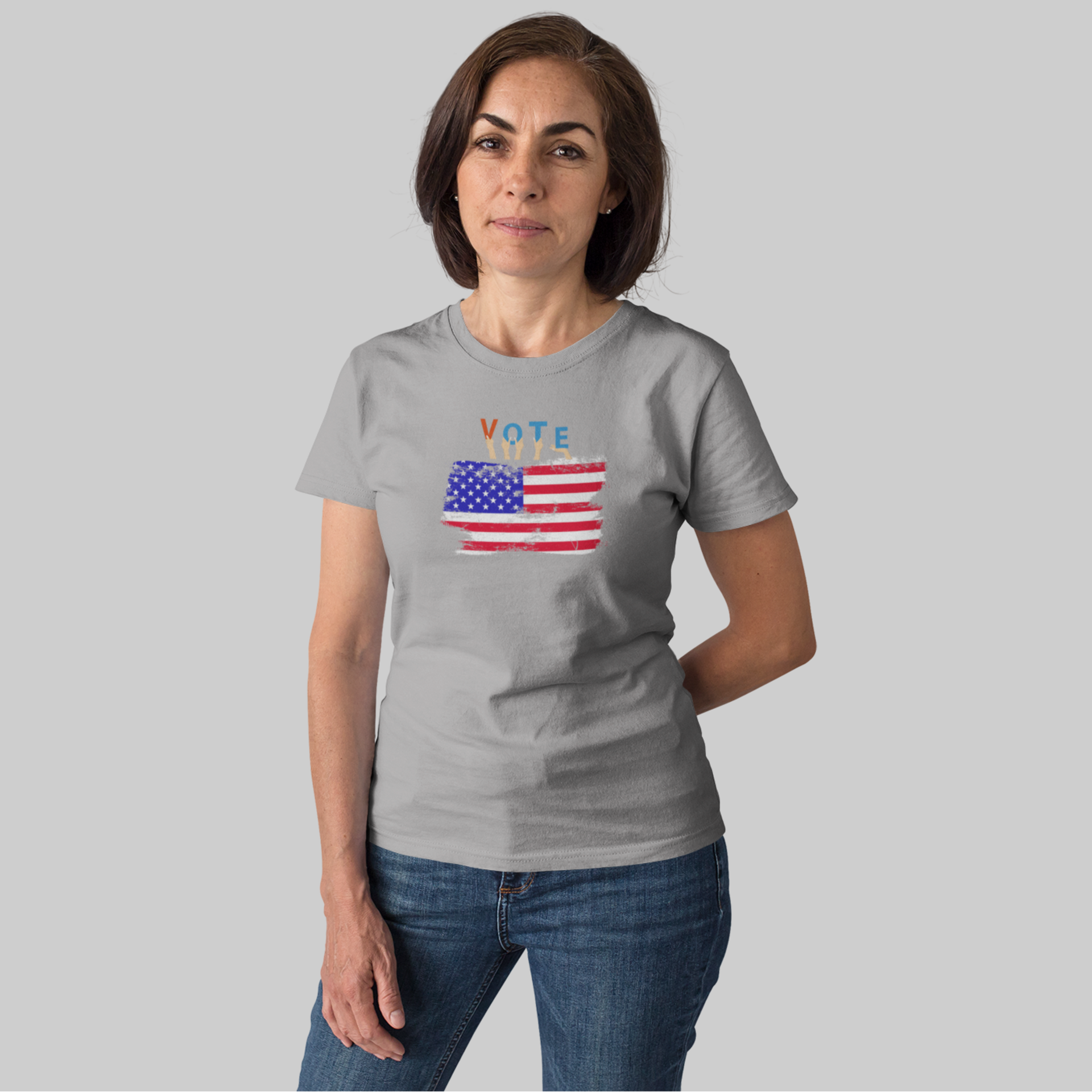 Vote America round neck classic fit t shirt for women
