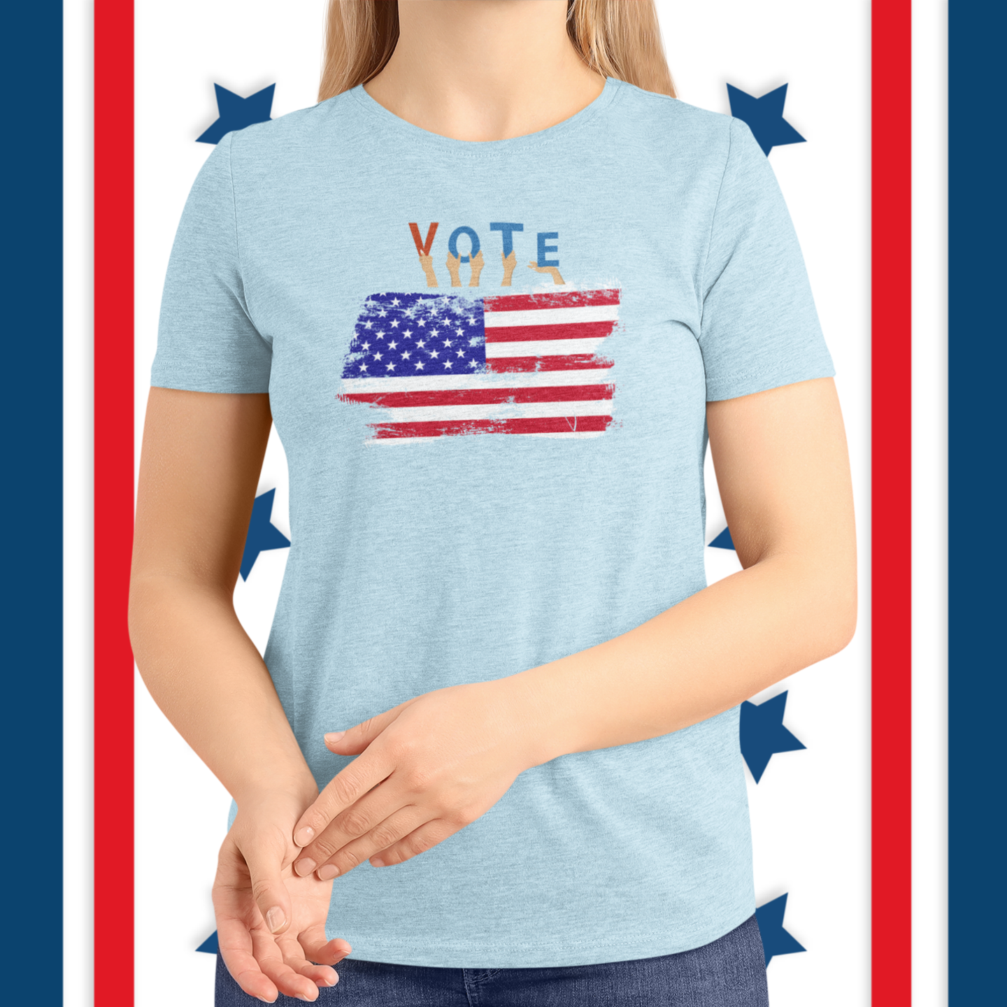 Vote America round neck classic fit t shirt for women