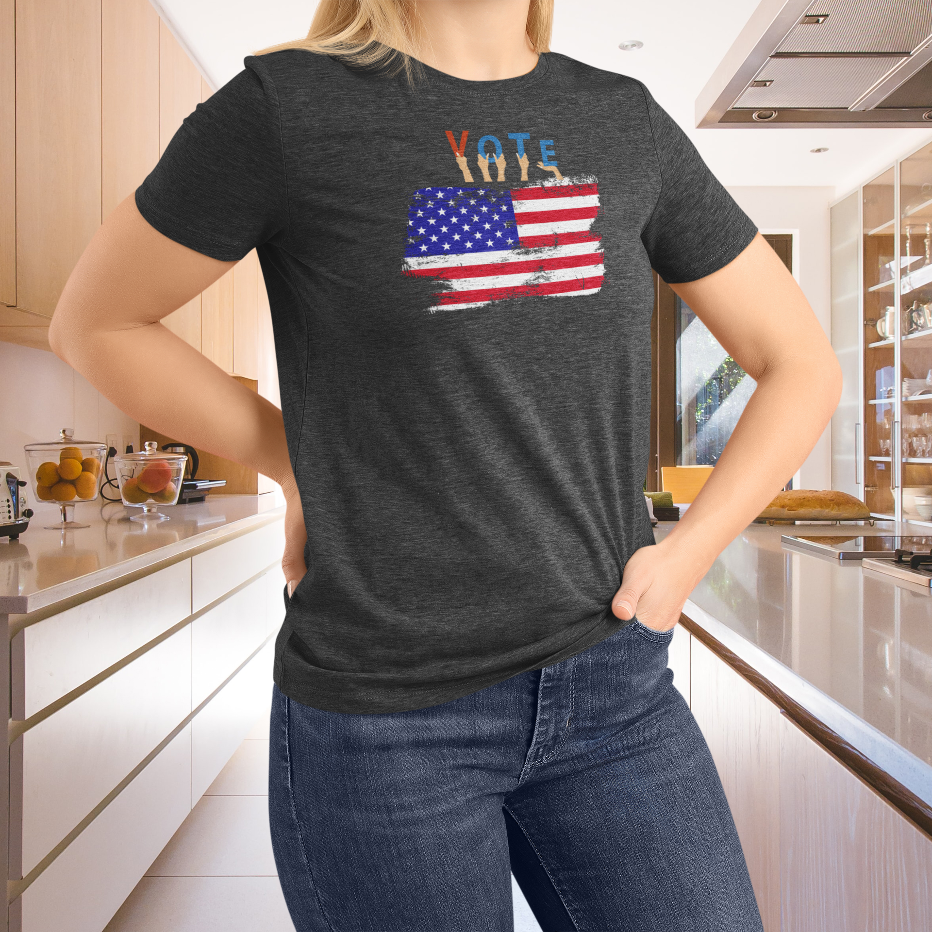 Vote America round neck classic fit t shirt for women