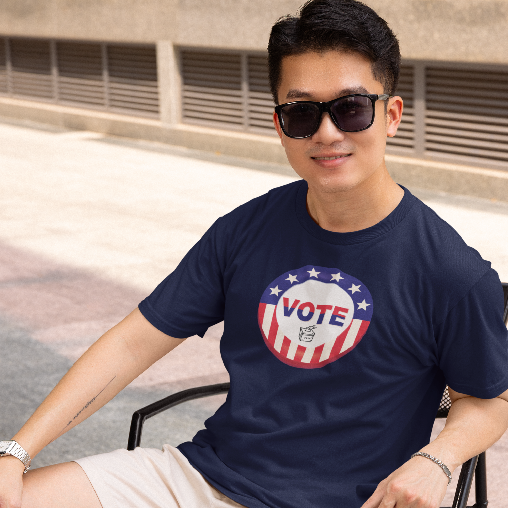 Voting special round neck classic fit t shirt for Men